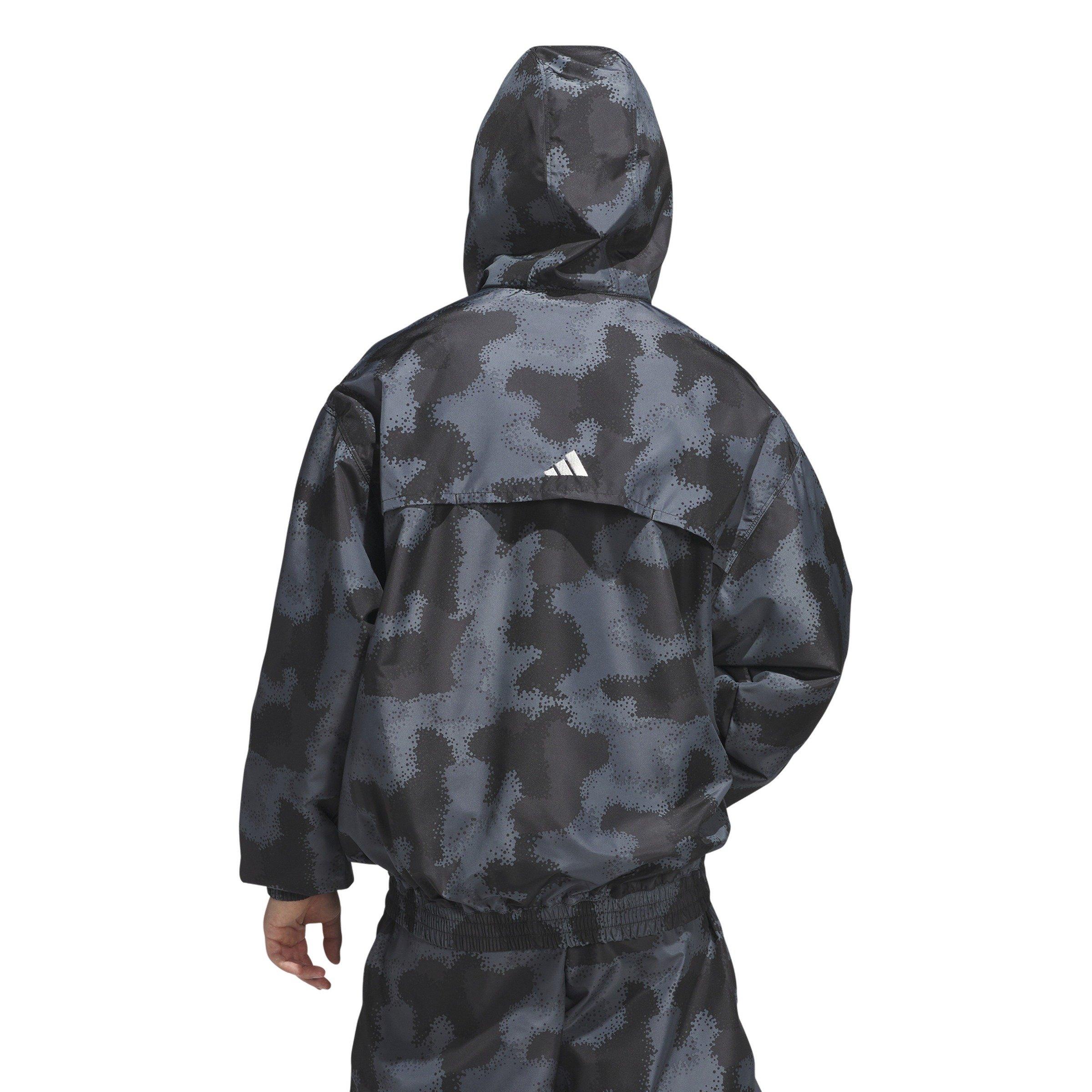adidas​ Men's Anthony Edwards Camp AOP​ Hooded Anorak -Grey - GREY Thumbnail View 2