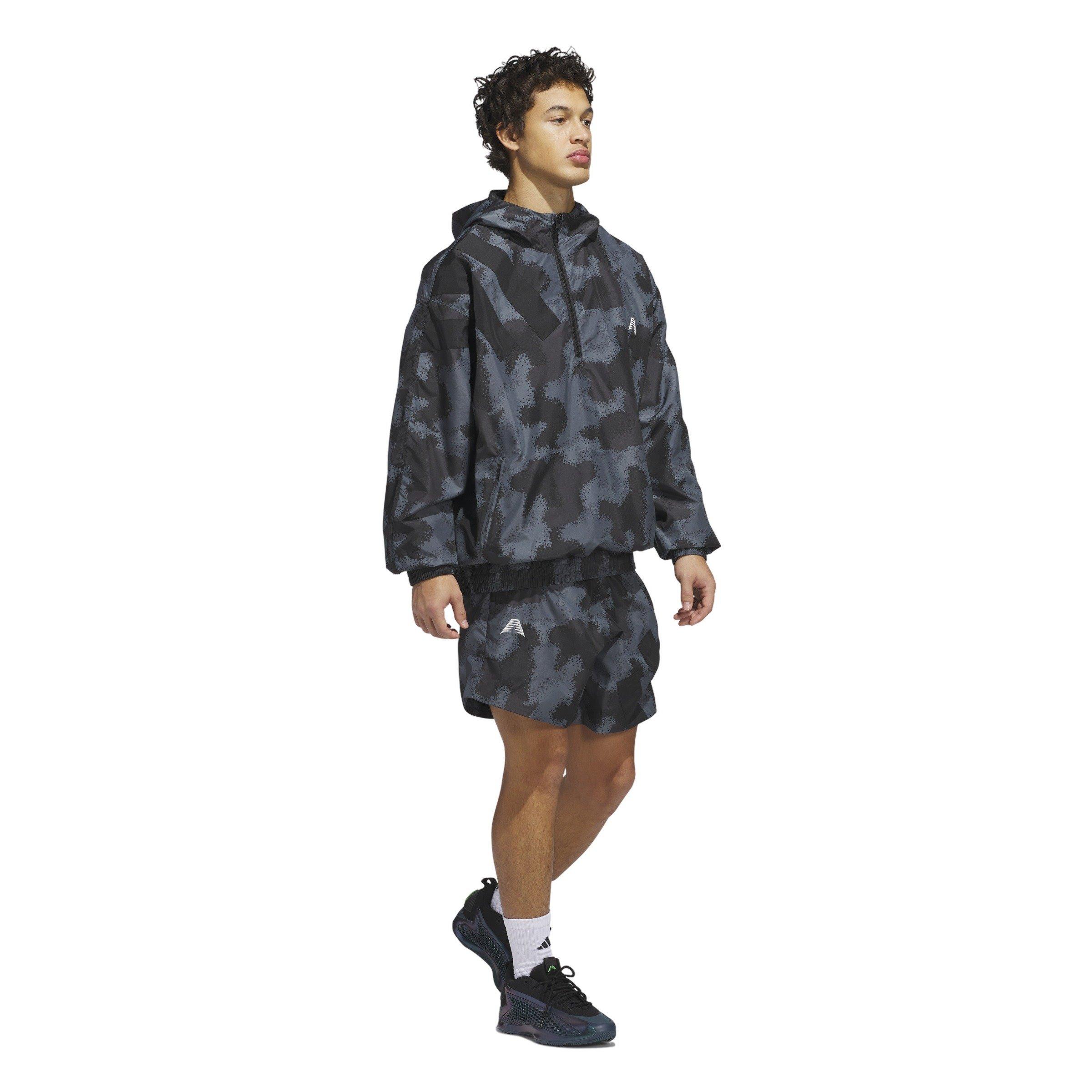 adidas​ Men's Anthony Edwards Camp AOP​ Hooded Anorak - Grey - GREY Thumbnail View 5