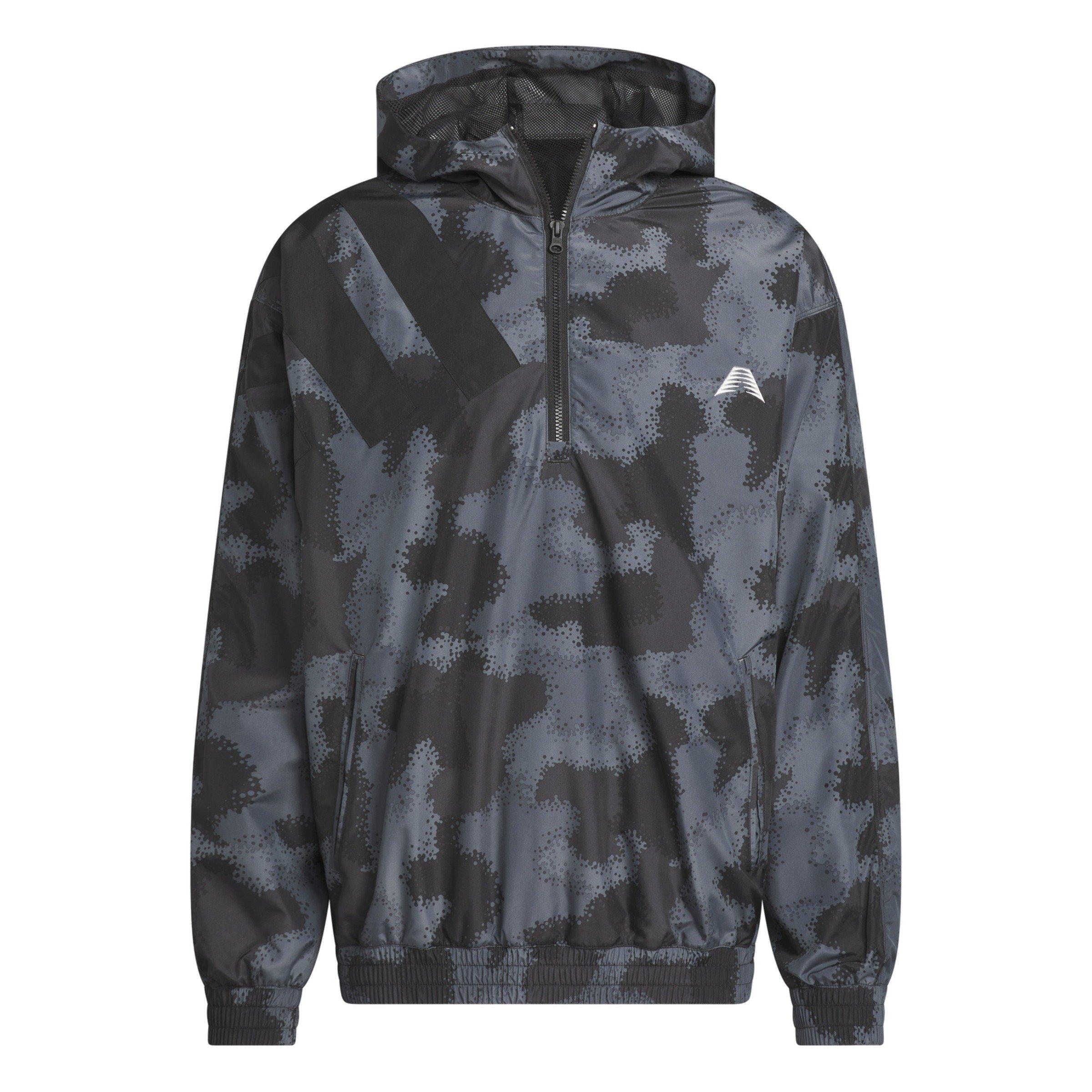 adidas​ Men's Anthony Edwards Camp AOP​ Hooded Anorak - Grey - GREY Thumbnail View 6