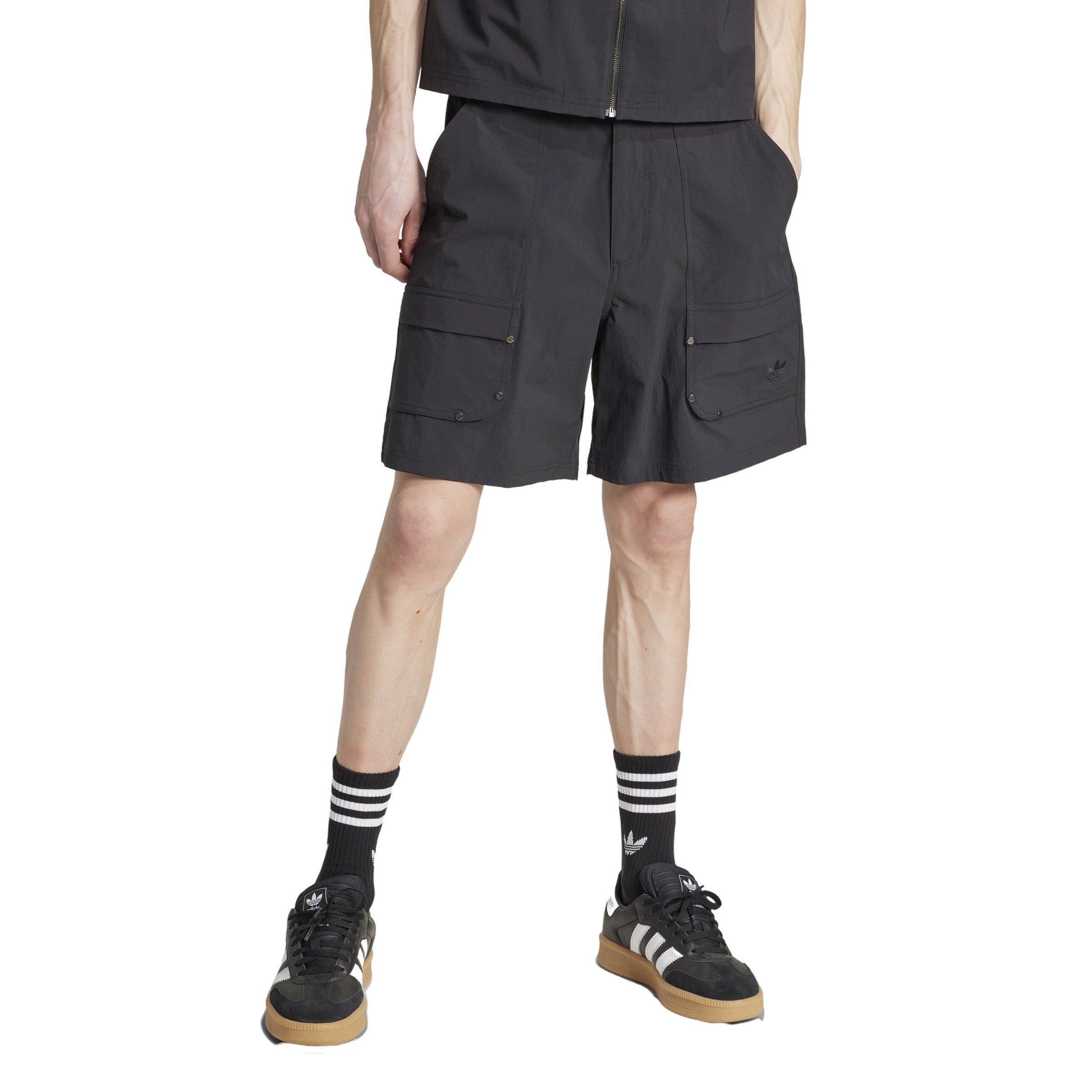 adidas Originals Men's Premium Essentials Utility Cargo Shorts - Black - BLACK Thumbnail View 1