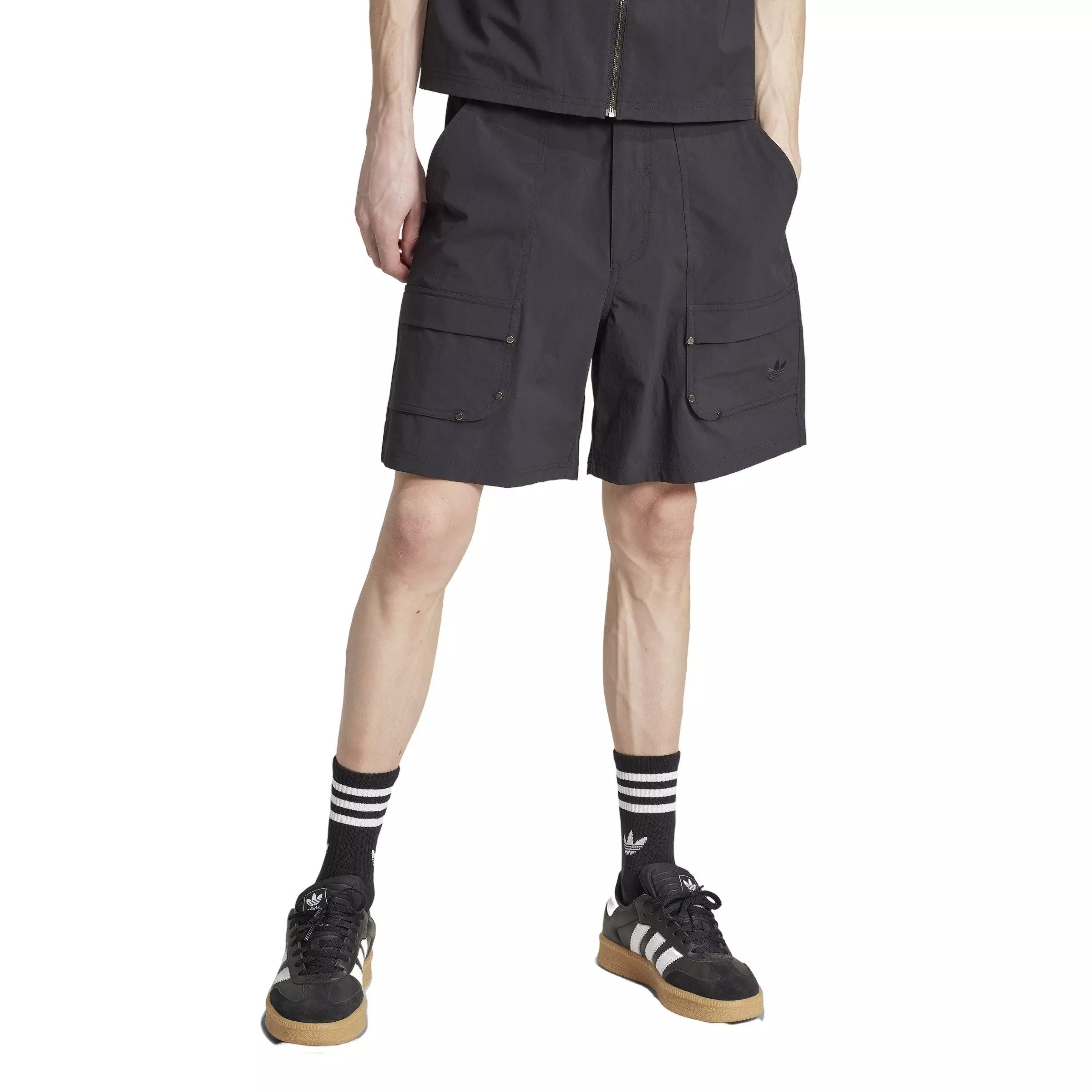 adidas Originals Men's Premium Essentials Utility Cargo Shorts - Black - BLACK