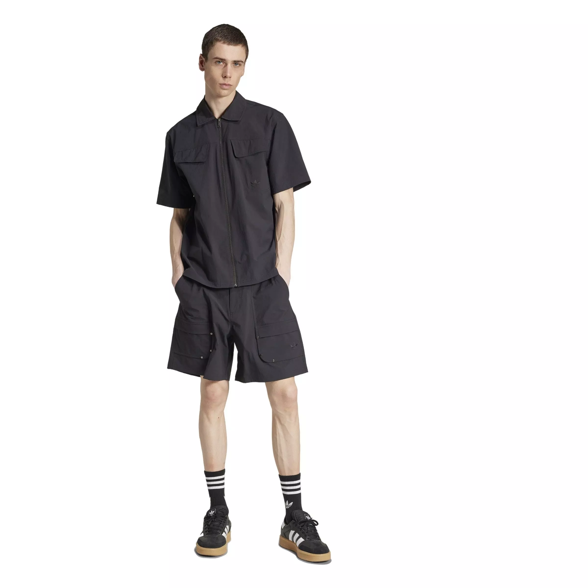 adidas Originals Men's Premium Essentials Utility Cargo Shorts -Black - BLACK