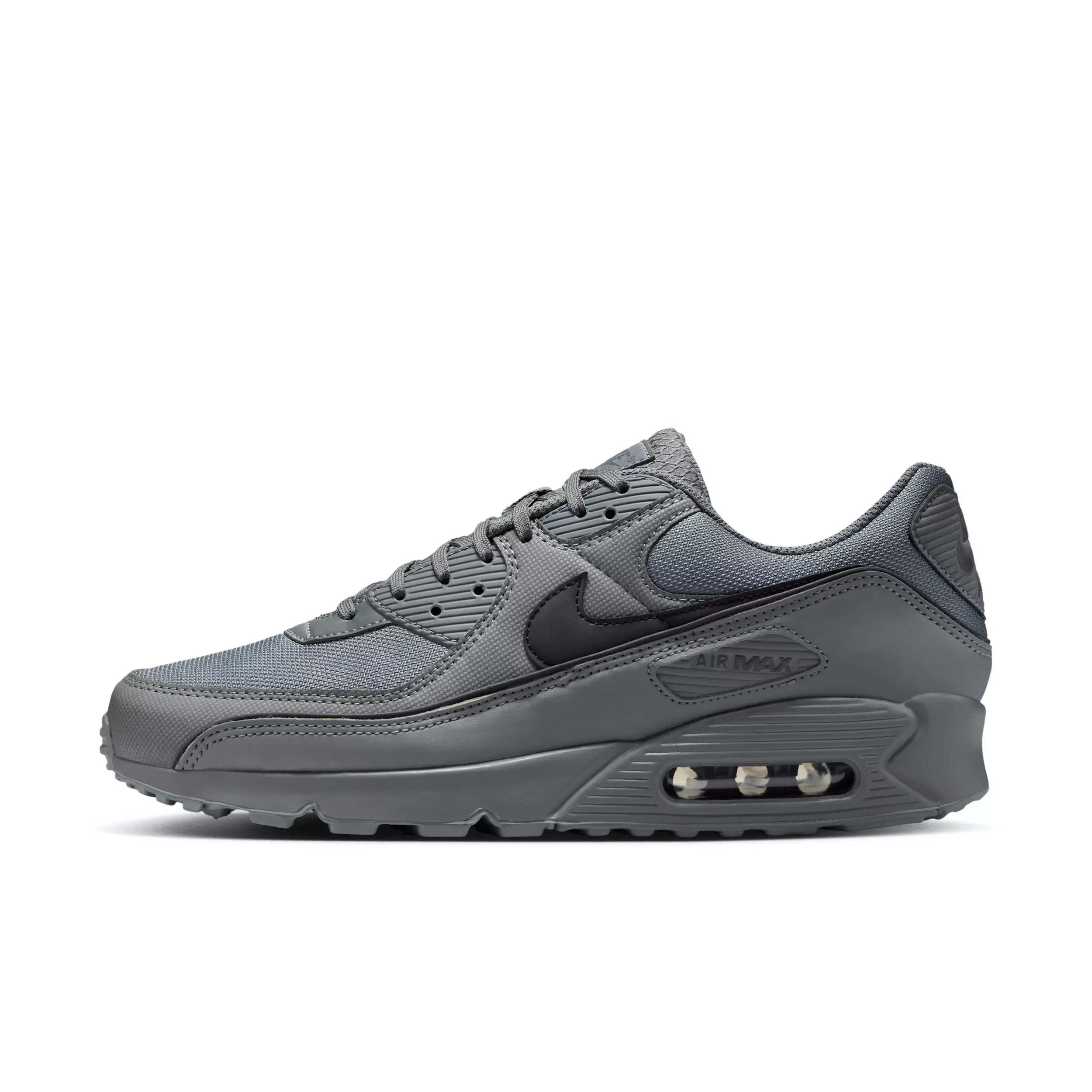 Nike Air Max 90 Premium "Smoke Grey/Smoke Grey/Black" Men's Shoe - GREY/GREY/BLACK