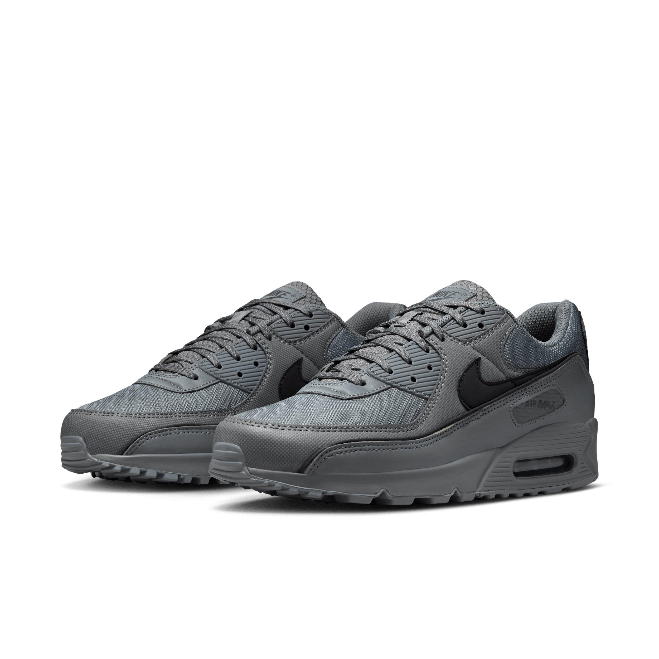 Nike Air Max 90 Premium "Smoke Grey/Smoke Grey/Black" Men's Shoe - GREY/GREY/BLACK Thumbnail View 3