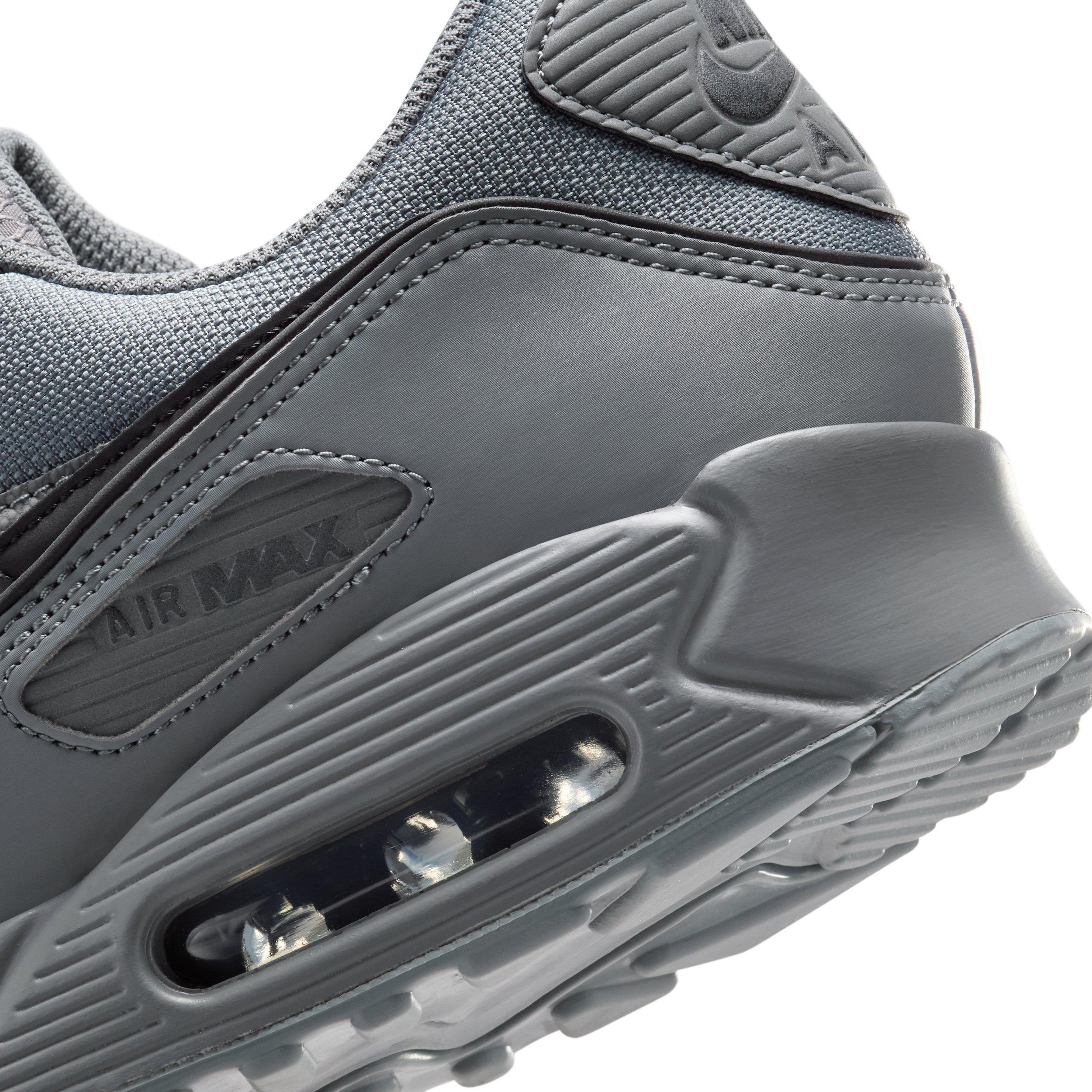Nike Air Max 90 Premium "Smoke Grey/Smoke Grey/Black" Men's Shoe - GREY/GREY/BLACK Thumbnail View 8