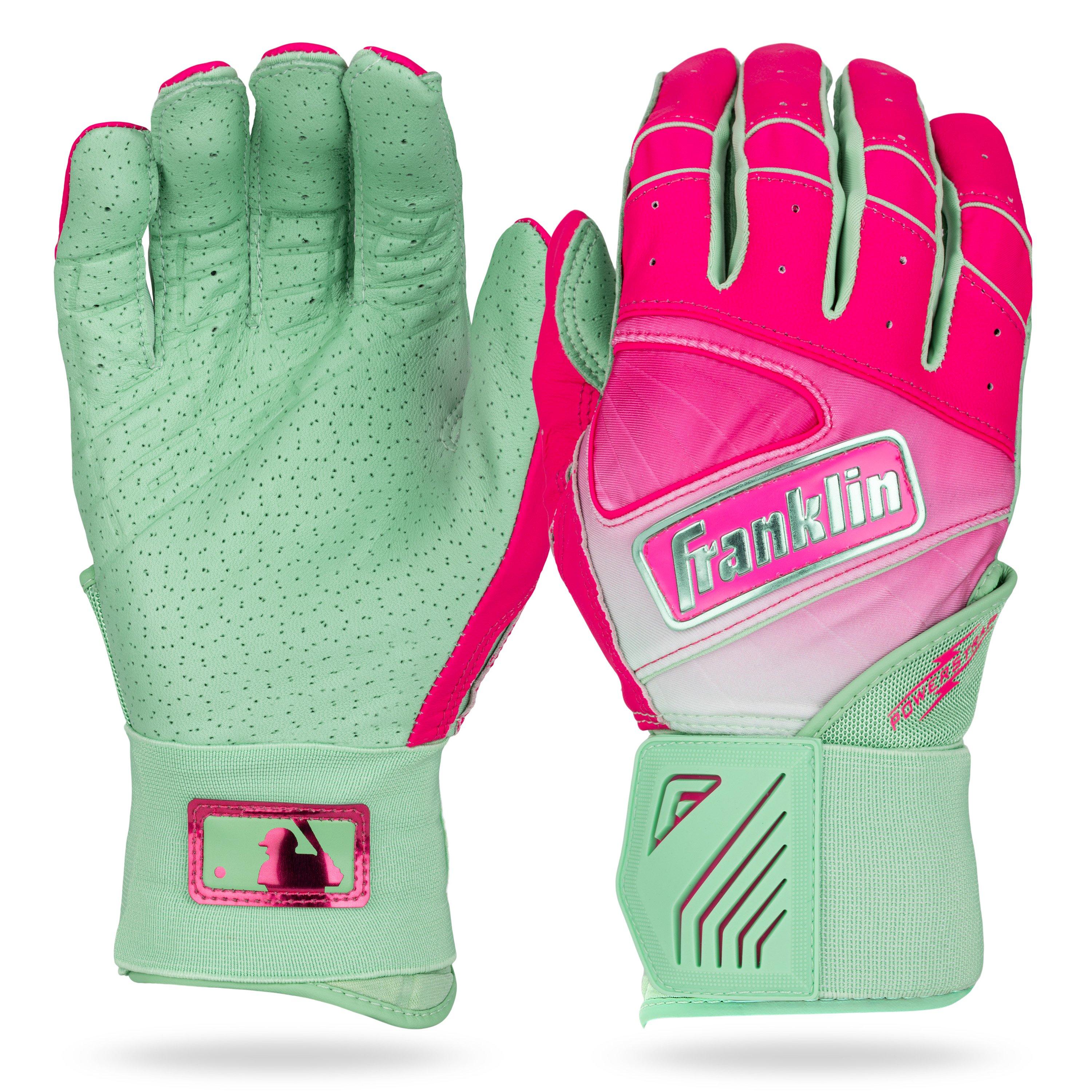 Franklin Sports Big Kids' MLB Powerstrap Batting Gloves - Aurora - AURORA