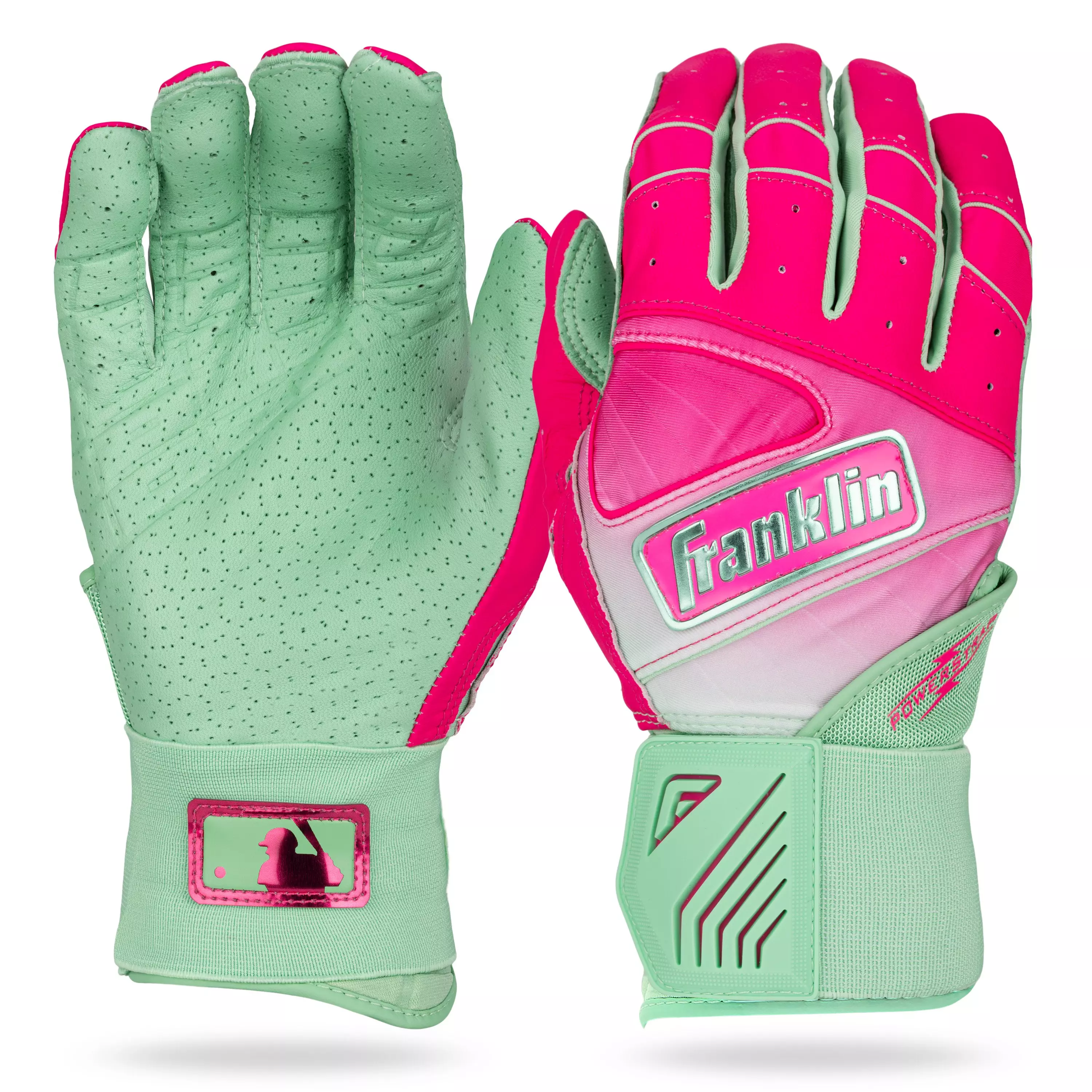 Franklin Sports Big Kids' MLB Powerstrap Batting Gloves - Aurora - AURORA