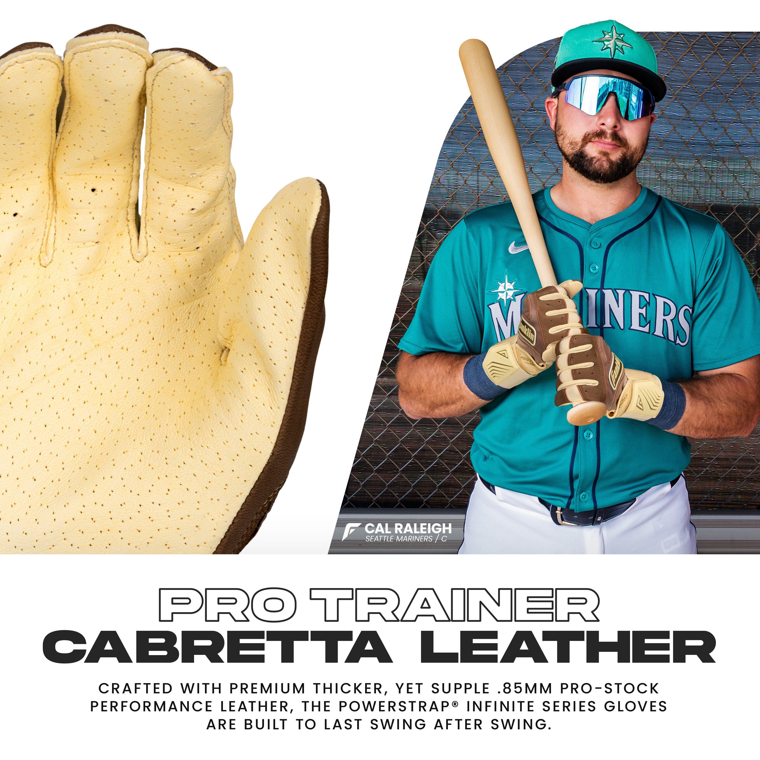 Franklin Sports Big Kids' MLB Powerstrap Batting Gloves - Mocha/Vanilla - MOCHA/VANILLA