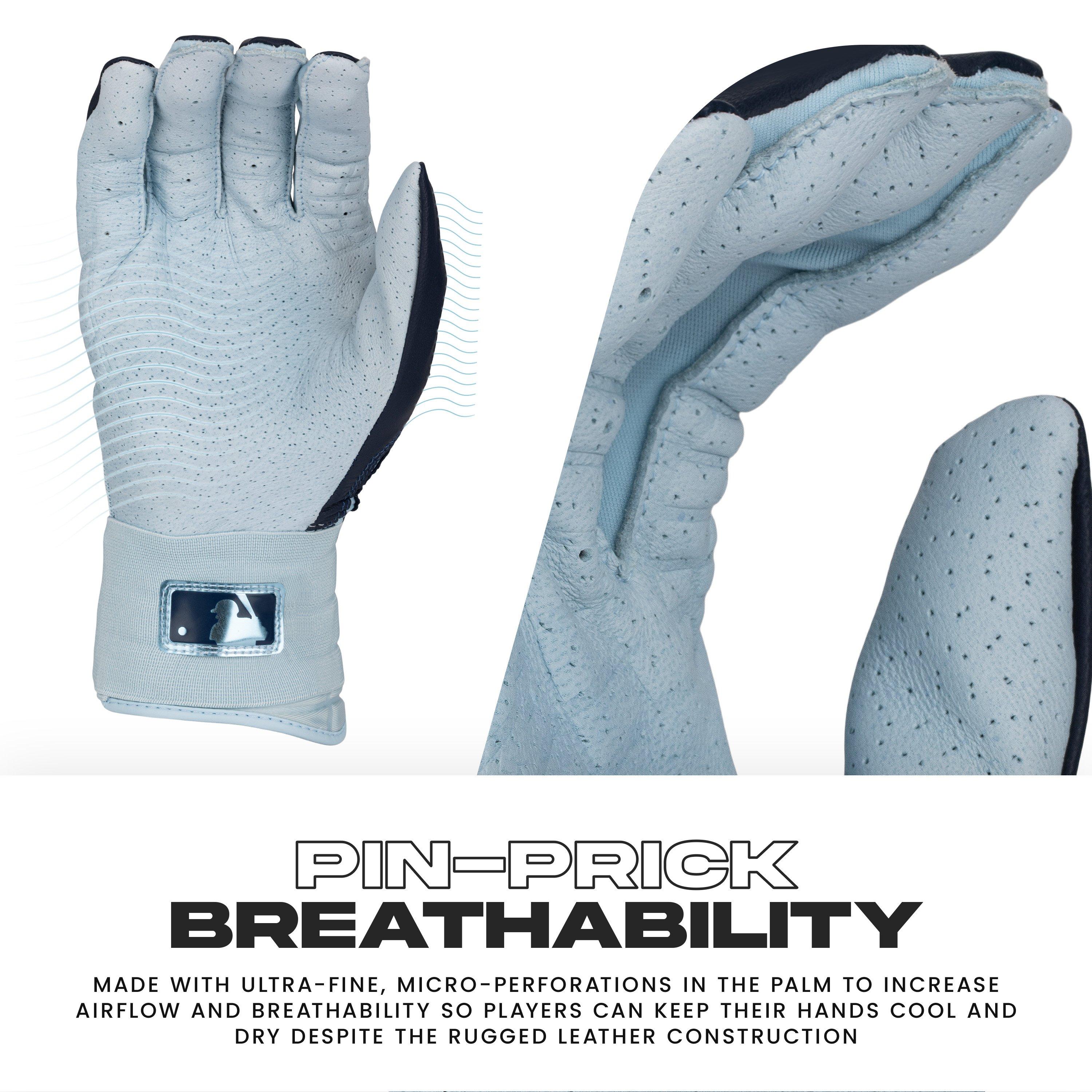 Franklin Sports Big Kids' MLB Powerstrap Batting Gloves - Artic - ARTIC
