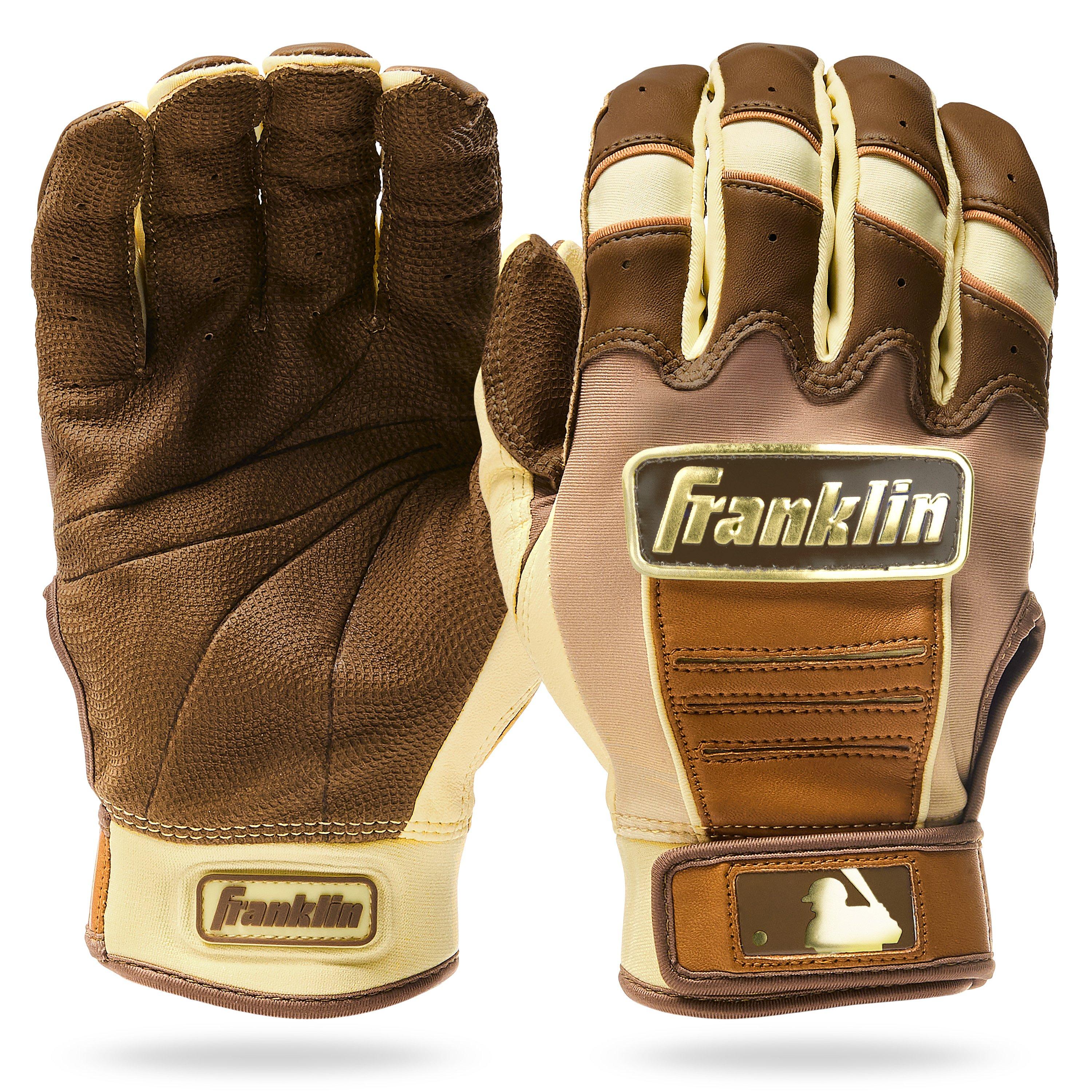 Franklin Sports Big Kids' MLB CFX Pro Fusion Batting Gloves - Mocha/Vanilla - MOCHA/VANILLA