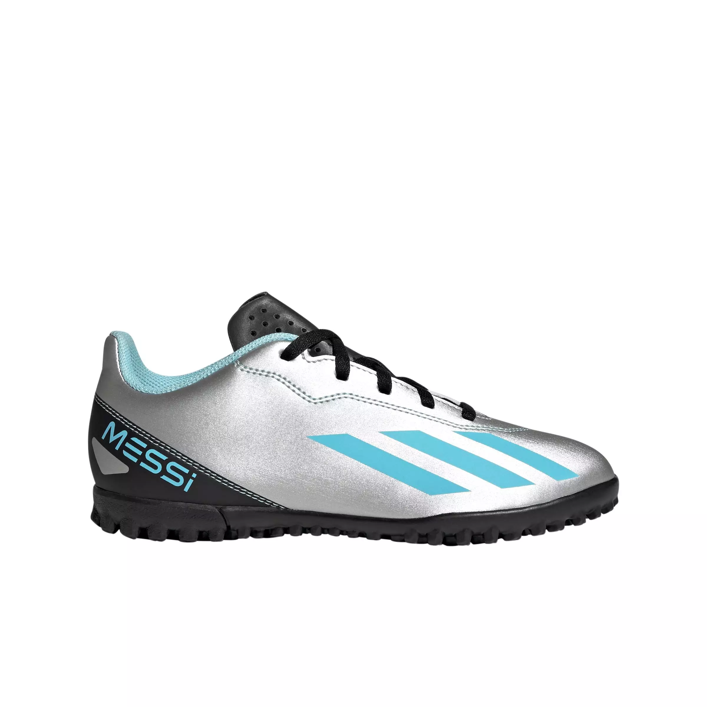 adidas X Crazylight Messi.4 Turf "Silver Metallic/Bliss Blue/Black" Grade School Kids' Soccer Cleat - SILVER/BLUE/BLACK