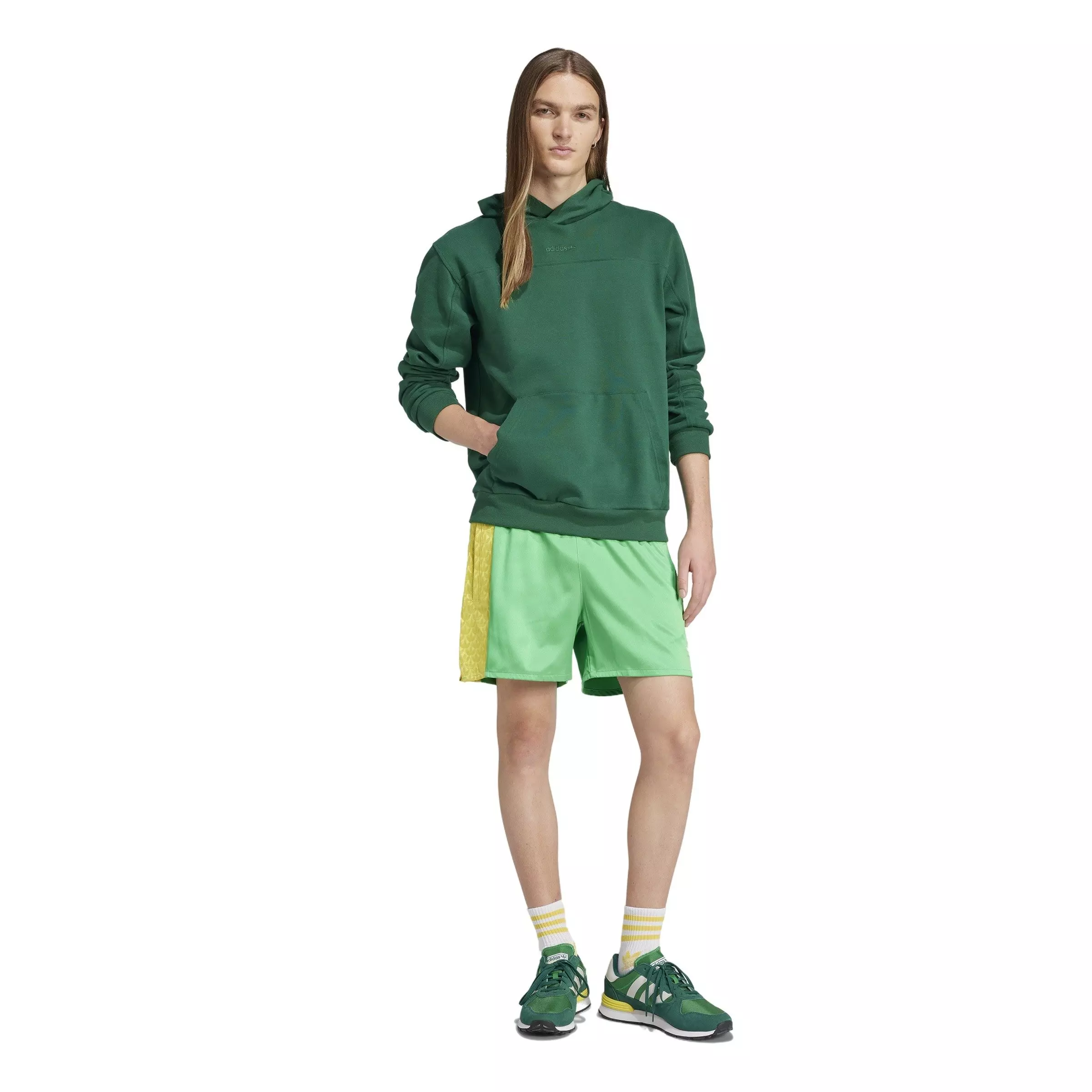 adidas Originals Men's Q2 Monogram Shorts -Green - GREEN