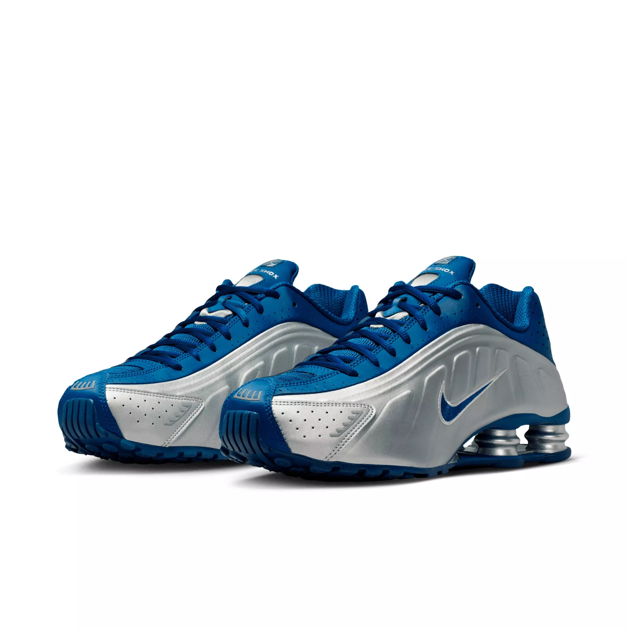 Nike Shox R4 "Court Blue/White/Metallic Silver" Men's Shoe - BLUE/WHITE/SILVER