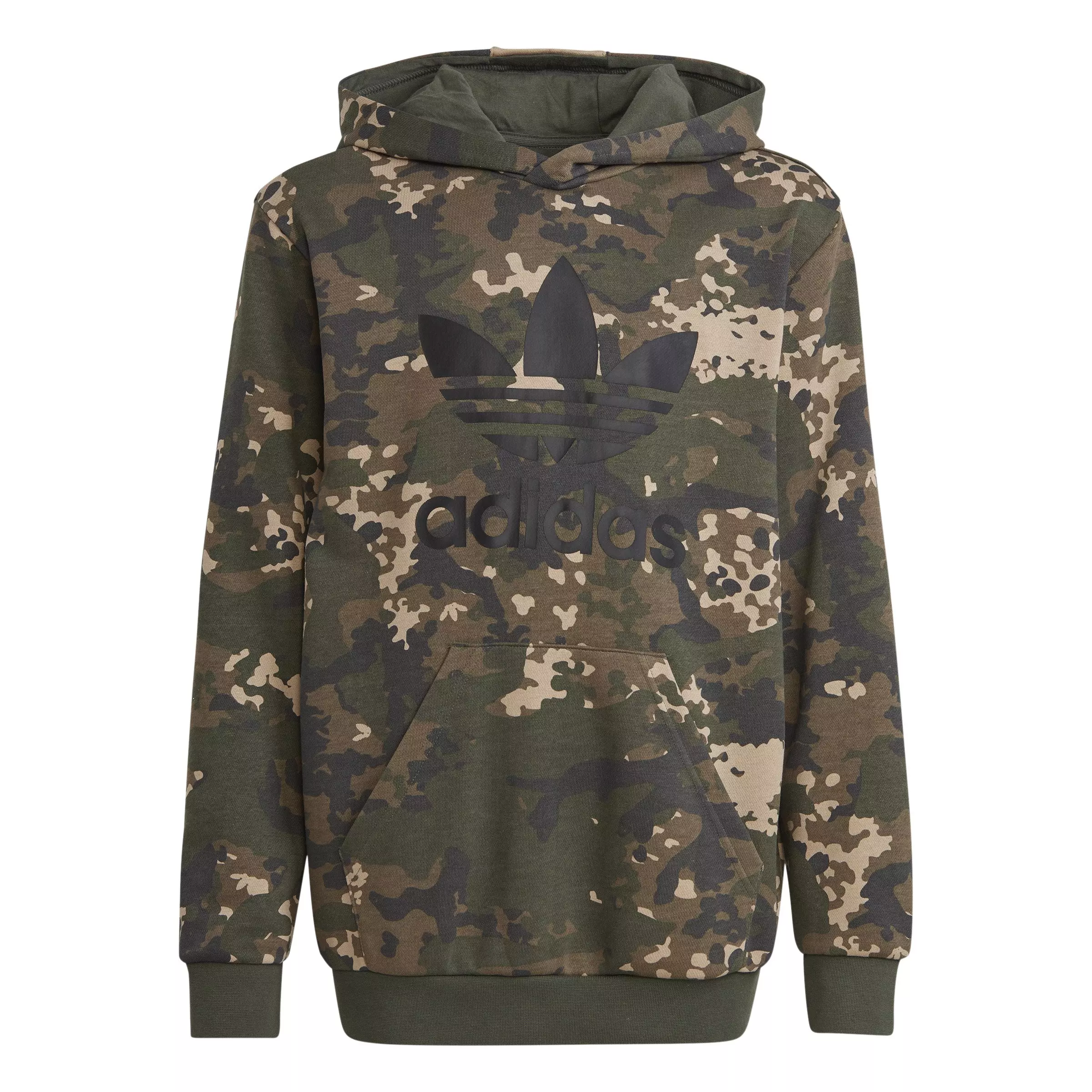 adidas Originals Big Boys' Camo Hoodie -Green/Beige - GREEN/BEIGE