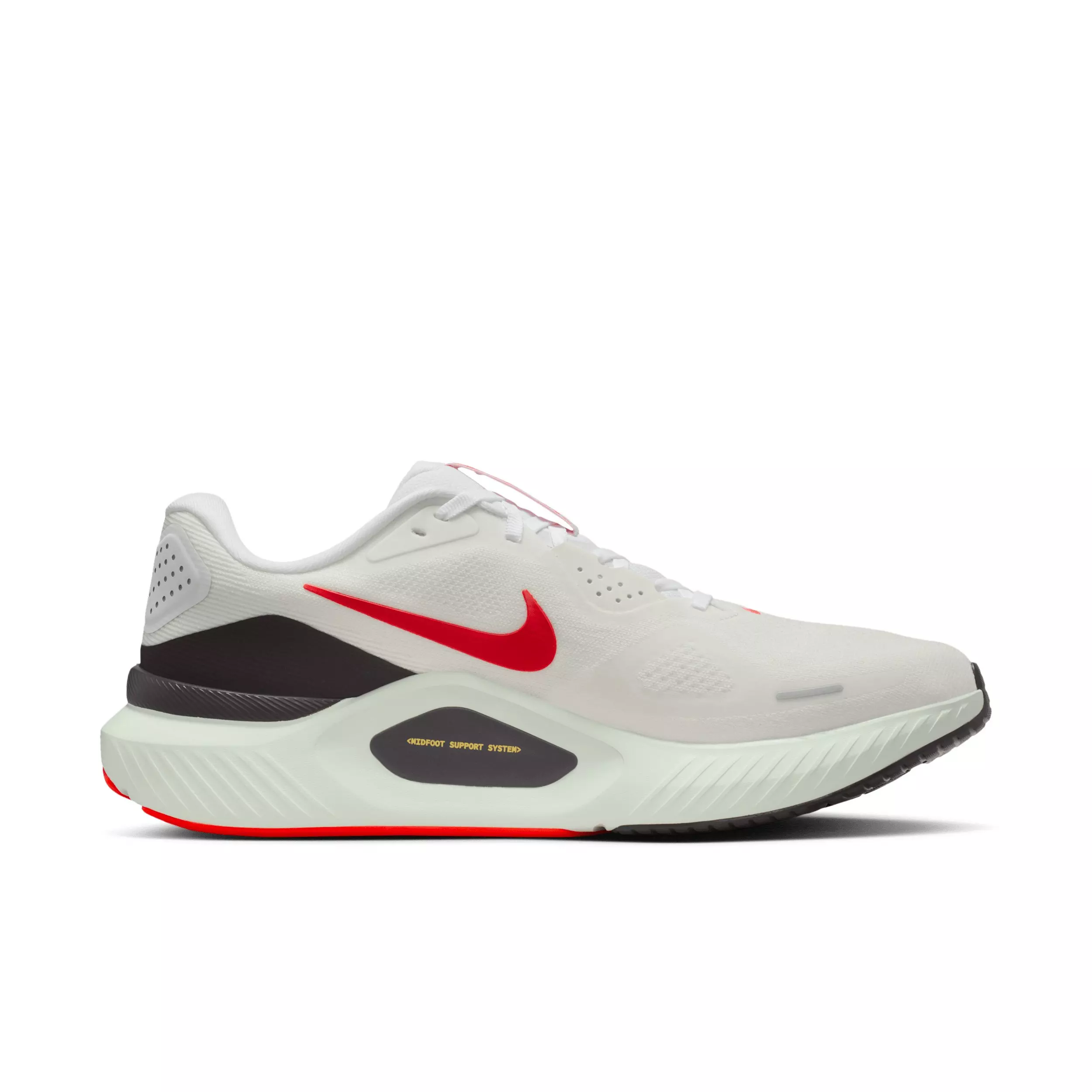 Nike Structure 26 "White/Medium Ash/Spruce Aura/Bright Crimson" Men's Running Shoe - WHITE/MD ASH/SPRUCE/CRIMSON