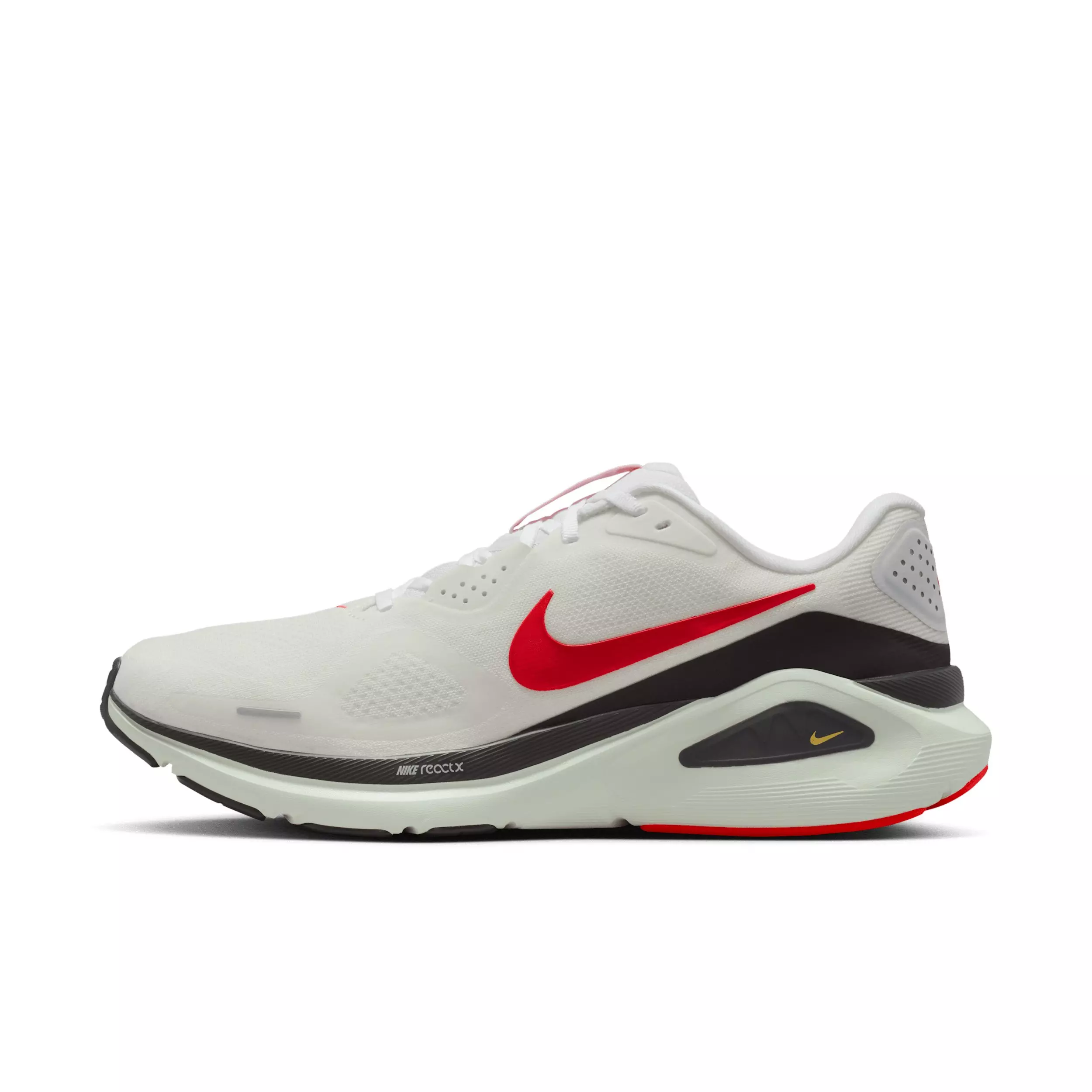 Nike Structure 26 "White/Medium Ash/Spruce Aura/Bright Crimson" Men's Running Shoe - WHITE/MD ASH/SPRUCE/CRIMSON