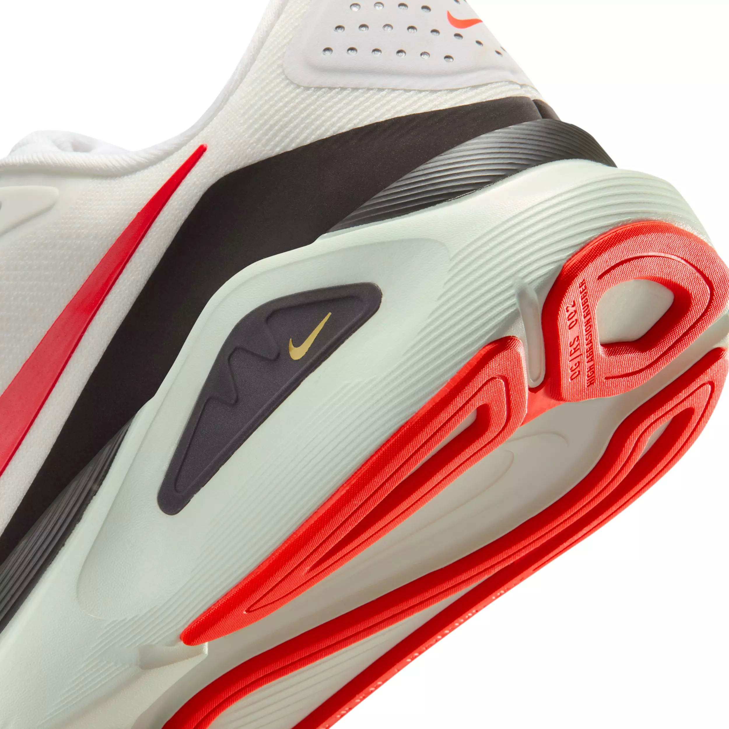 Nike Structure 26 "White/Medium Ash/Spruce Aura/Bright Crimson" Men's Running Shoe - WHITE/MD ASH/SPRUCE/CRIMSON