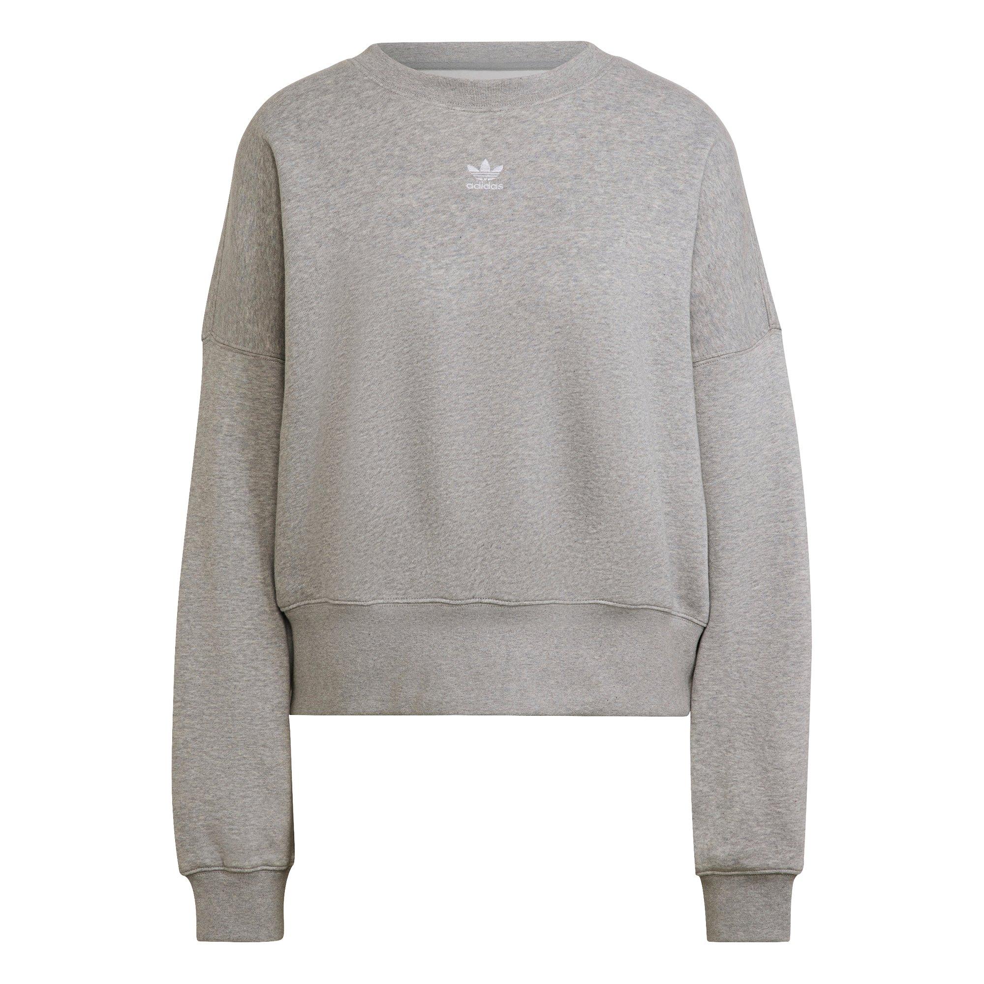 adidas Women\'s Originals Hibbett Sweatshirt-Grey Fleece Essentials Adicolor - Gear | City