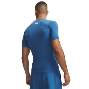 Under Armour Men's HeatGear Compression Short Sleeve Shirt - Blue/White - BLUE/WHITE