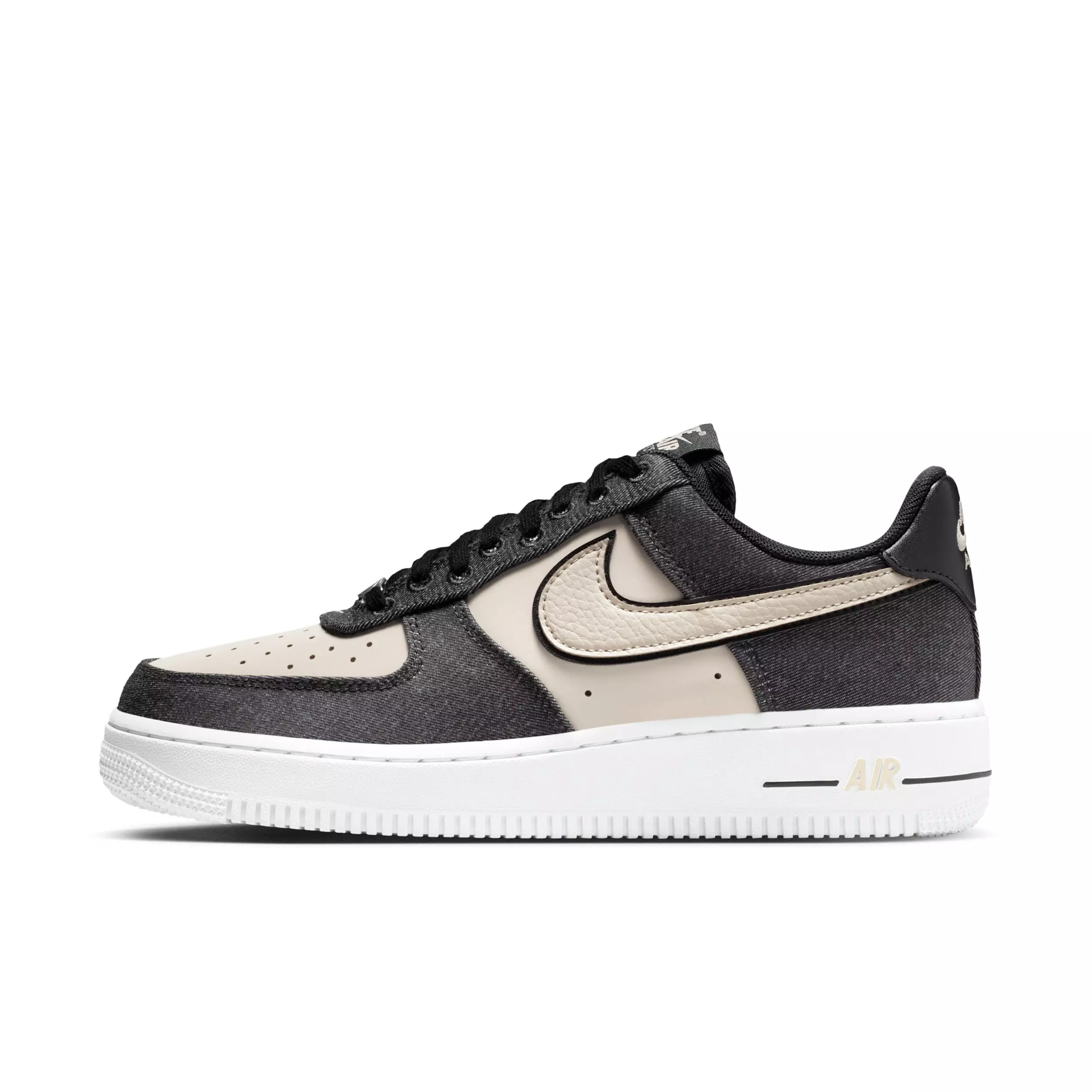 Nike Air Force 1 '07 SE "Black/White/Metallic Silver/Net" Women's Shoe - BLACK/WHITE/SILVER/NET