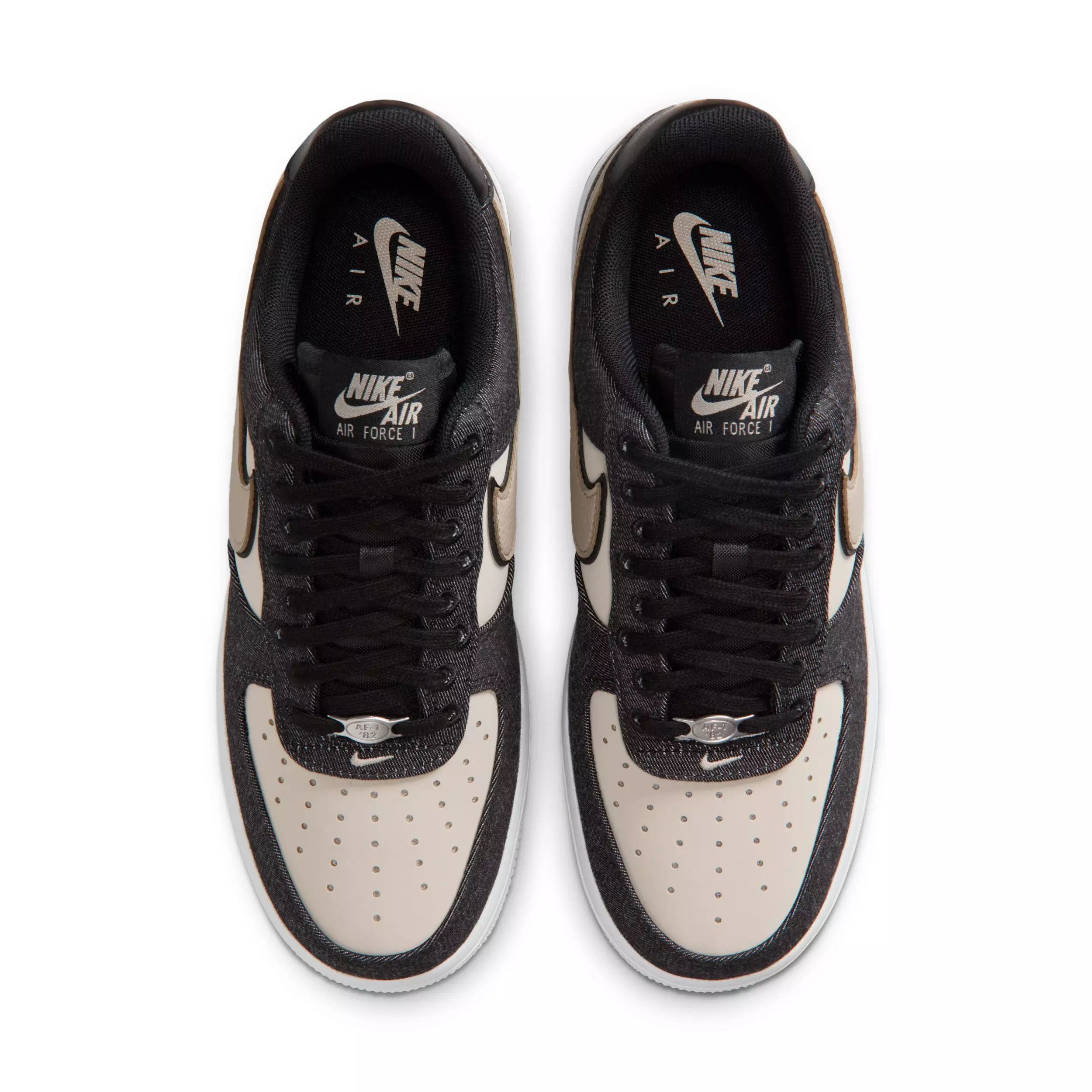 Nike Air Force 1 '07 SE "Black/White/Metallic Silver/Net" Women's Shoe - BLACK/WHITE/SILVER/NET