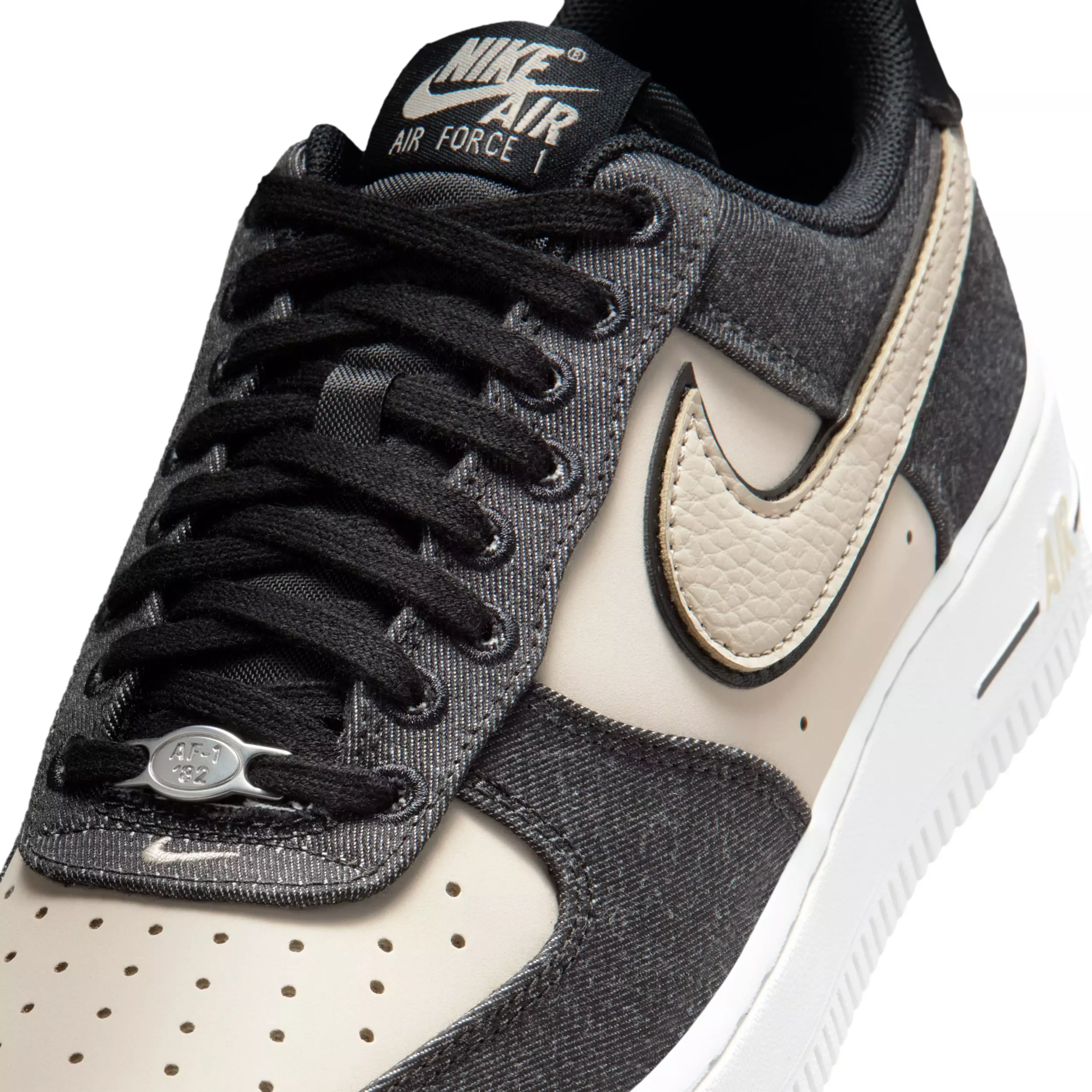 Nike Air Force 1 '07 SE "Black/White/Metallic Silver/Net" Women's Shoe - BLACK/WHITE/SILVER/NET