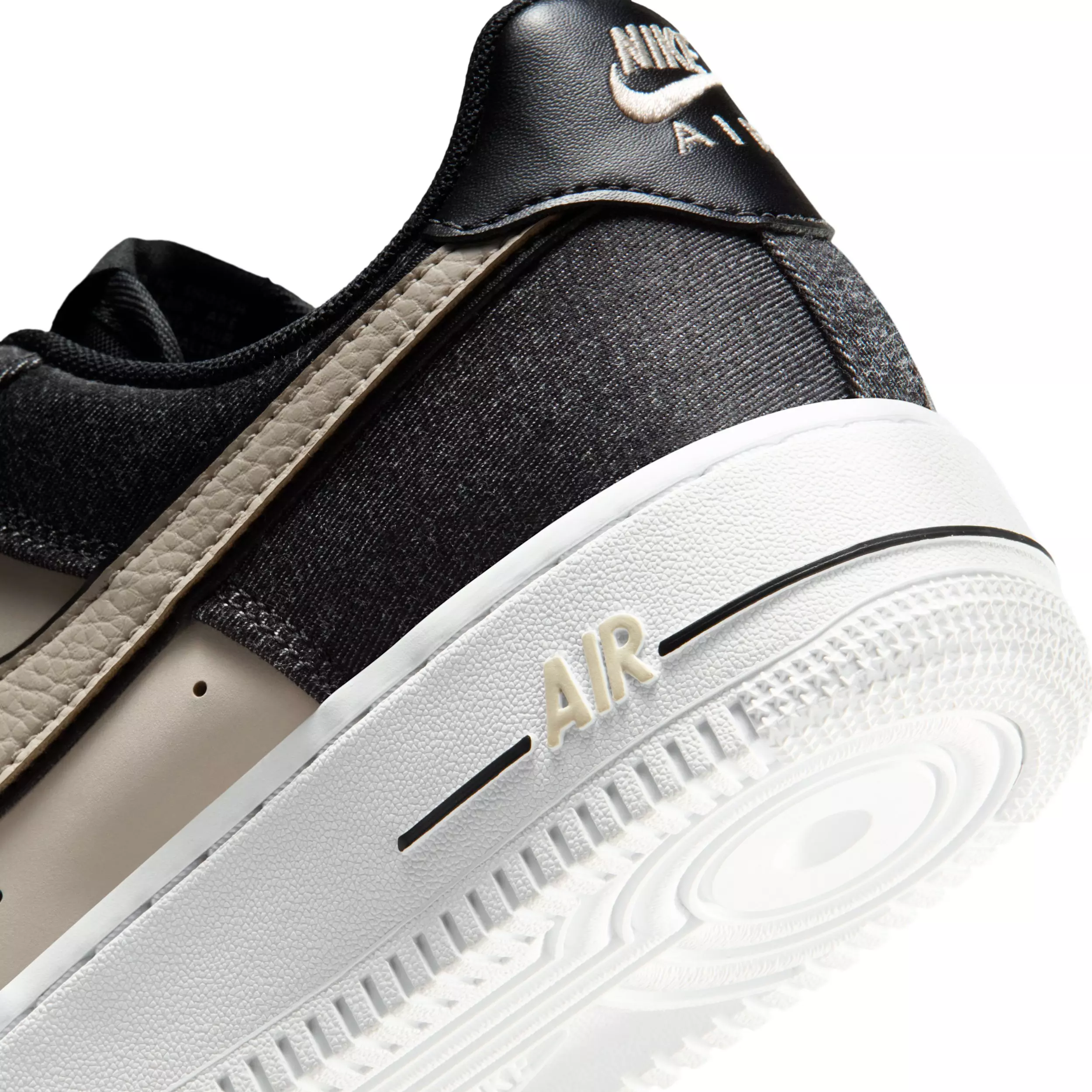 Nike Air Force 1 '07 SE "Black/White/Metallic Silver/Net" Women's Shoe - BLACK/WHITE/SILVER/NET