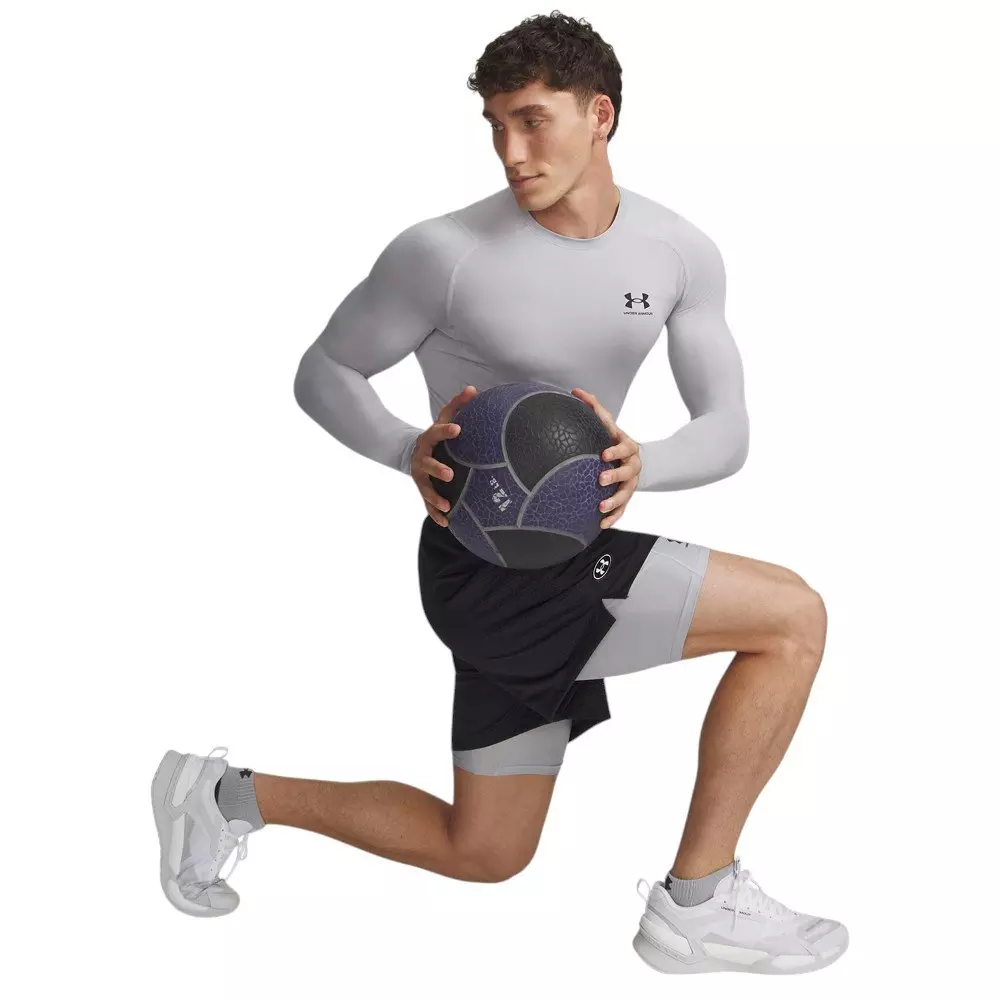 Under Armour Men's HeatGear 6" Compression Shorts - Grey/Black - GREY/BLACK