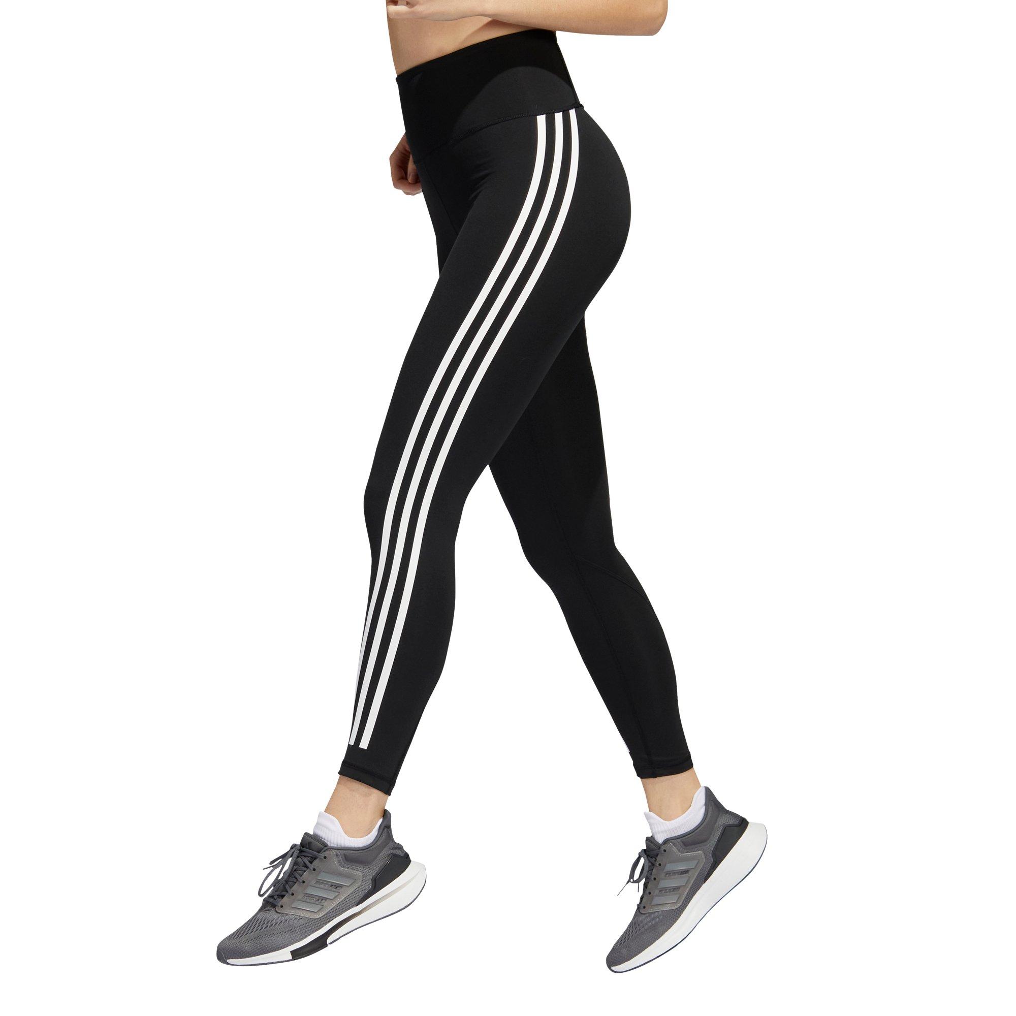 adidas Women's Optime Trainicons 7/8 3-Stripe Leggings-Black - Hibbett