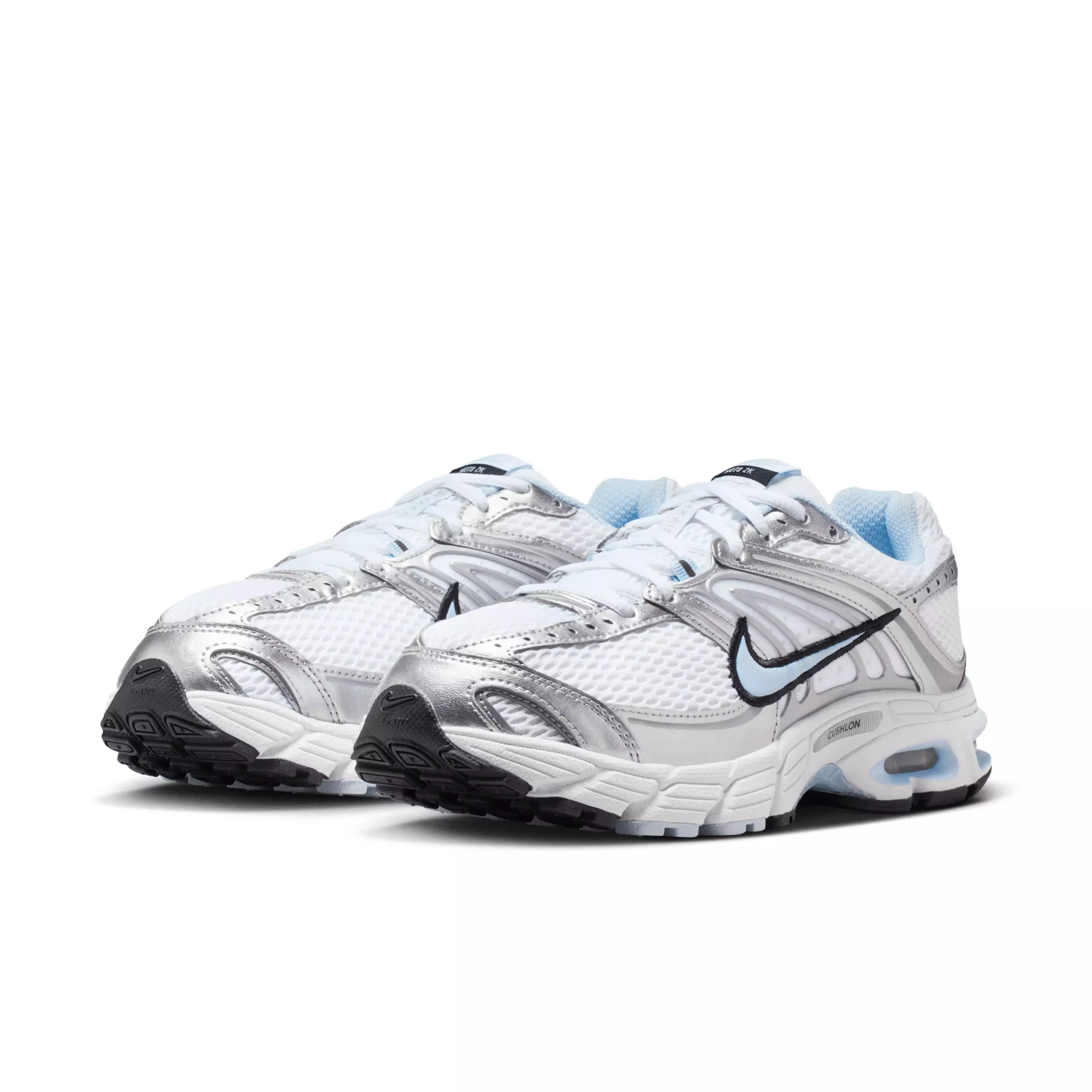 Nike Air Max Moto 2K "White/Metallic Silver/Black/Hydrogen Blue" Women's Shoe - WHITE/SILVER/BLACK/BLUE