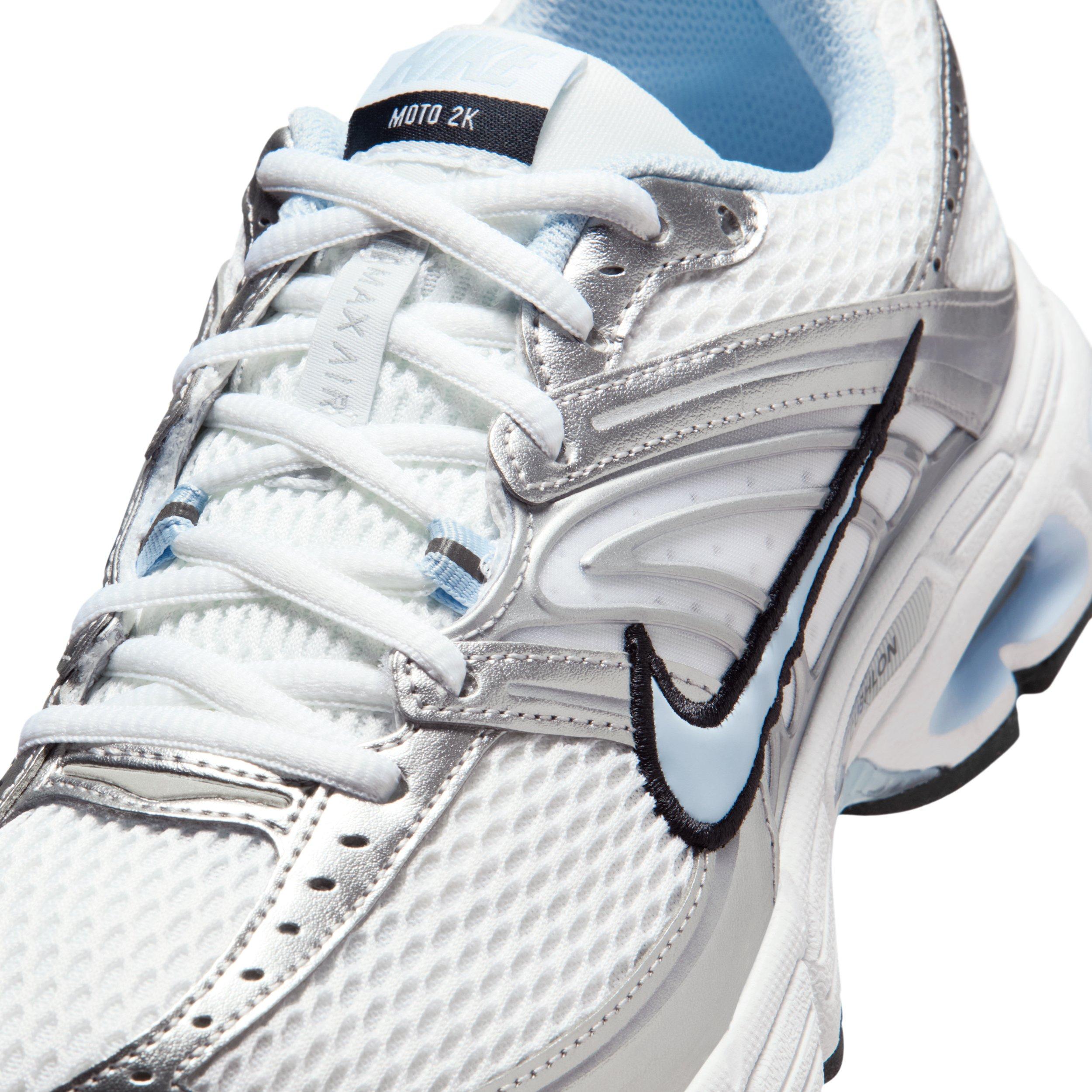 Nike Air Max Moto 2K "White/Metallic Silver/Black/Hydrogen Blue" Women's Shoe - WHITE/SILVER/BLACK/BLUE Thumbnail View 7
