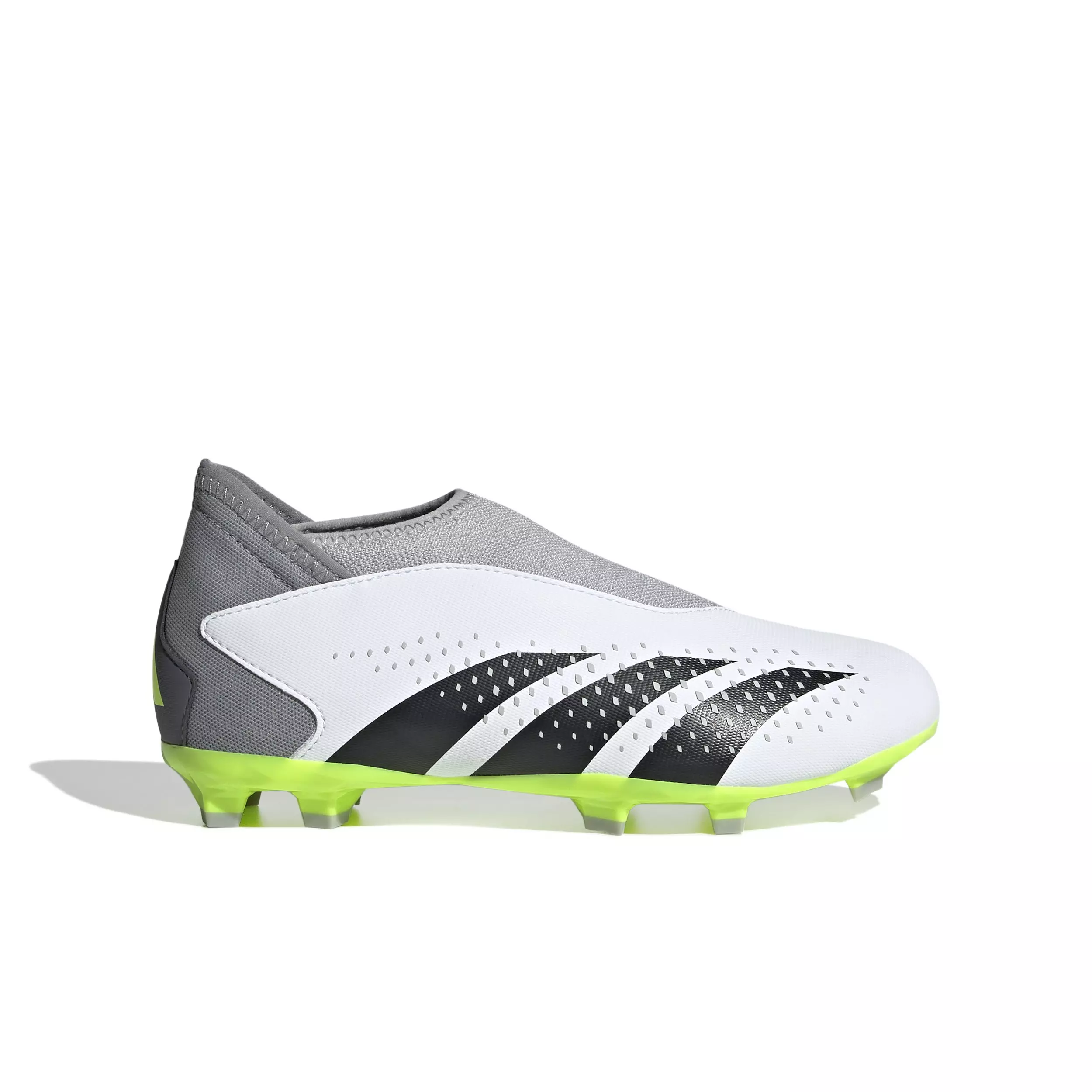 adidas Predator Accuracy.3 Laceless FG "Ftwr White/Core Black/Luclem" Preschool Kids' Soccer Cleat - WHITE/BLACK/LUCLEM