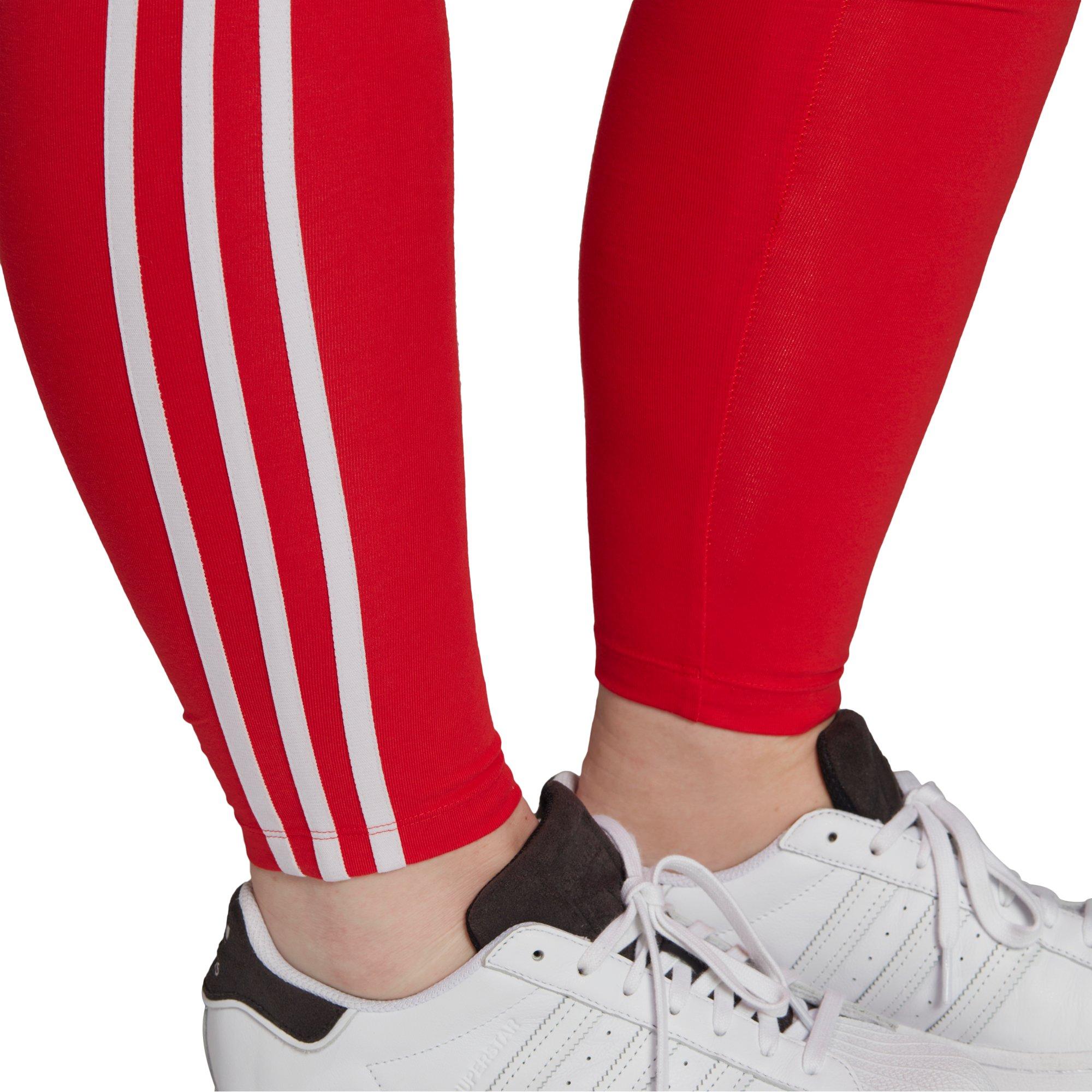 XL ADIDAS CLASSICS 3 STRIPE TIGHTS RED