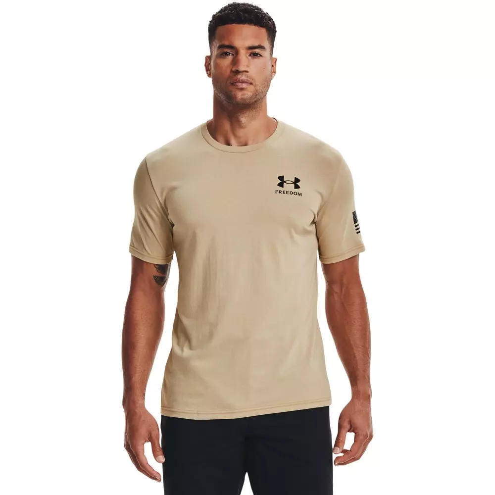 Under Armour Men's Freedom Flag Tee-Brown/Black - BROWN/BLACK