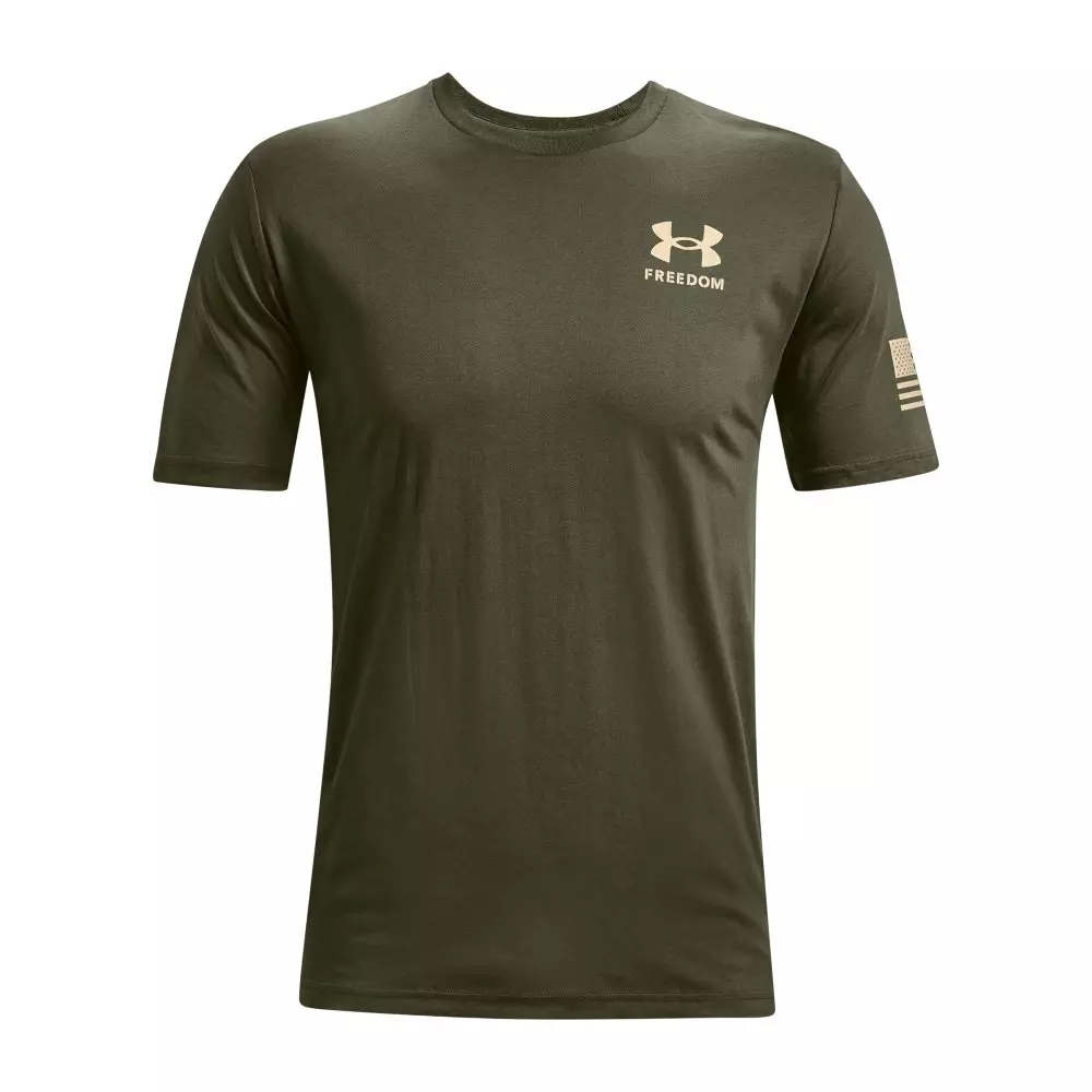 Under Armour Men's Freedom Flag Tee-Green/Brown - GREEN/BROWN