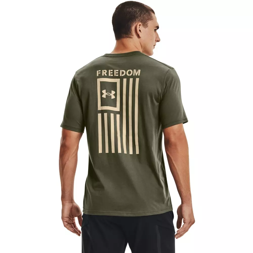 Under Armour Men's Freedom Flag Tee-Green/Brown - GREEN/BROWN