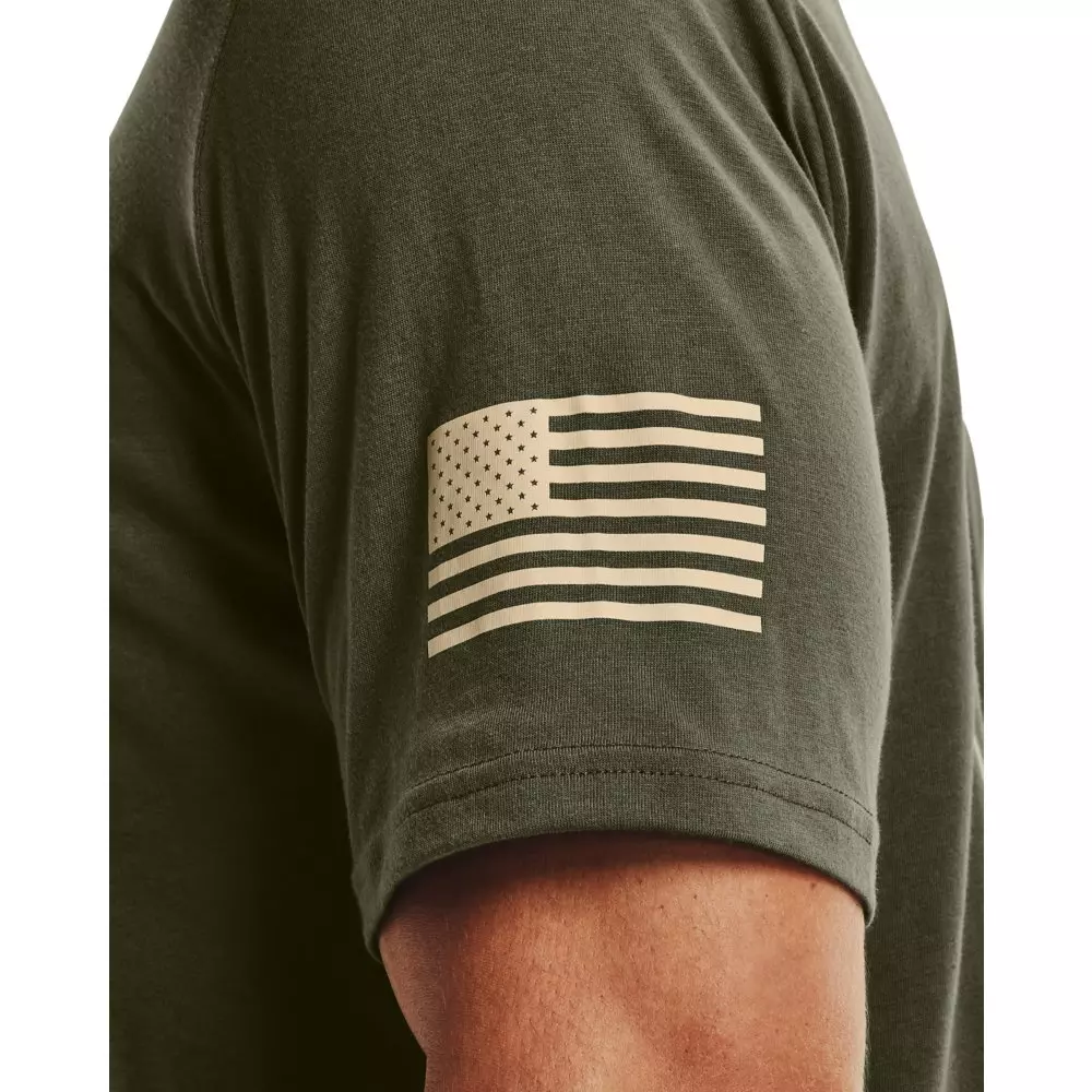 Under Armour Men's Freedom Flag Tee-Green/Brown - GREEN/BROWN