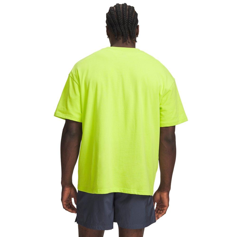 Under Armour Men's Heavyweight Metal Logo Short Sleeve - Neon Green - NEON GREEN