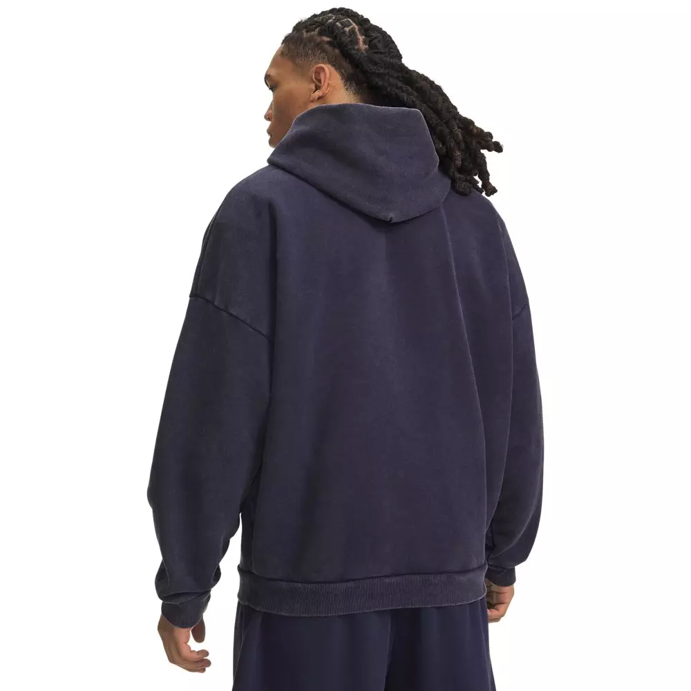 Under Armour Men's Icon Heavyweight Fleece Washed Hoodie - Navy/White - NAVY/WHITE