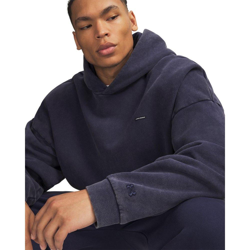 Under Armour Men's Icon Heavyweight Fleece Washed Hoodie - Navy/White - NAVY/WHITE