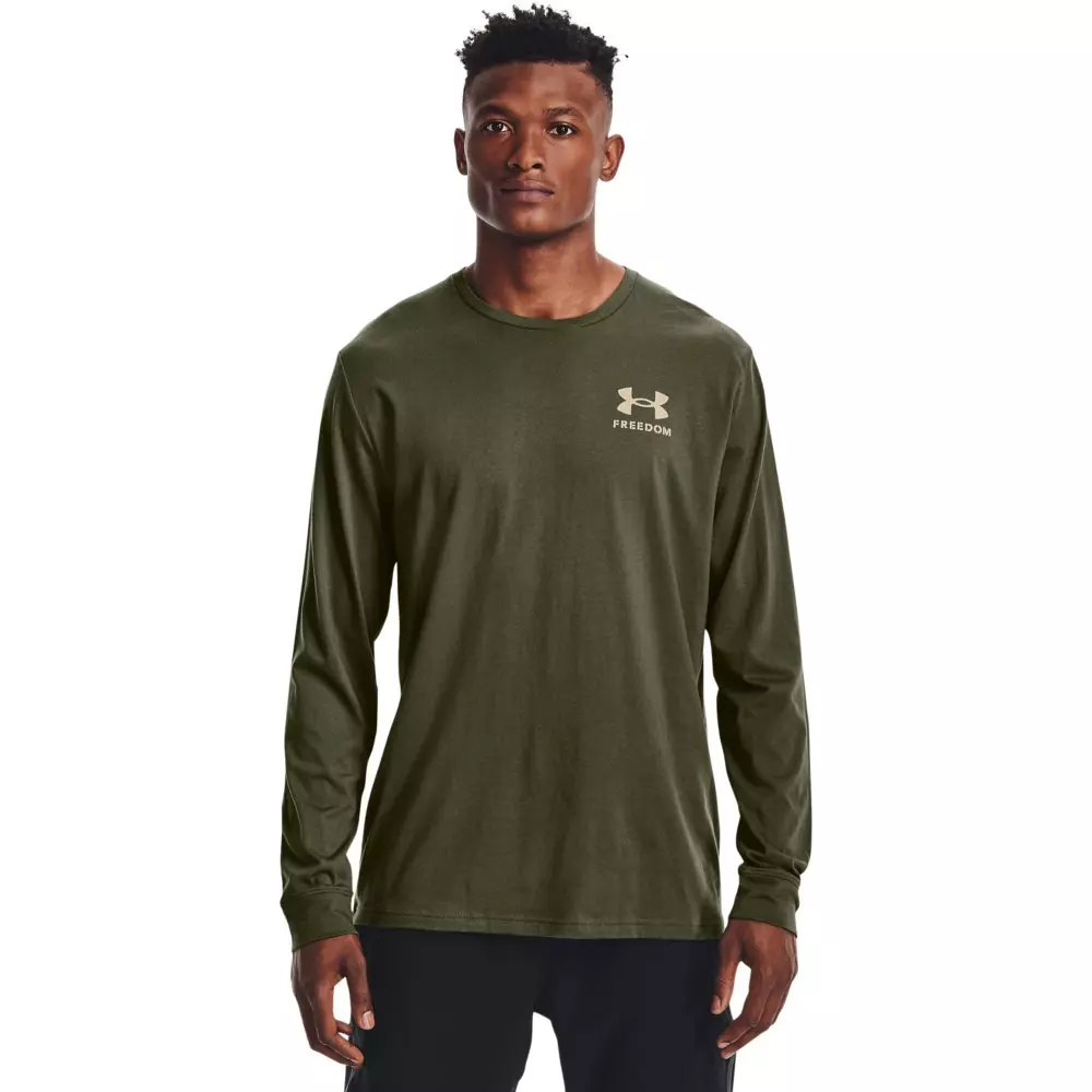 Under Armour Men's Green/Brown Freedom Flag Long Sleeve Shirt - Hibbett