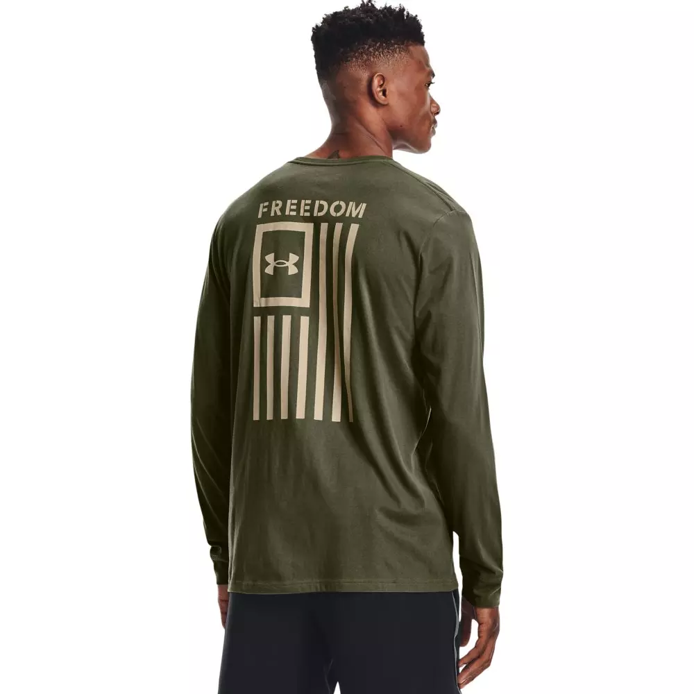 Under Armour Men's Green/Brown Freedom Flag Long Sleeve Shirt - GREEN/BROWN