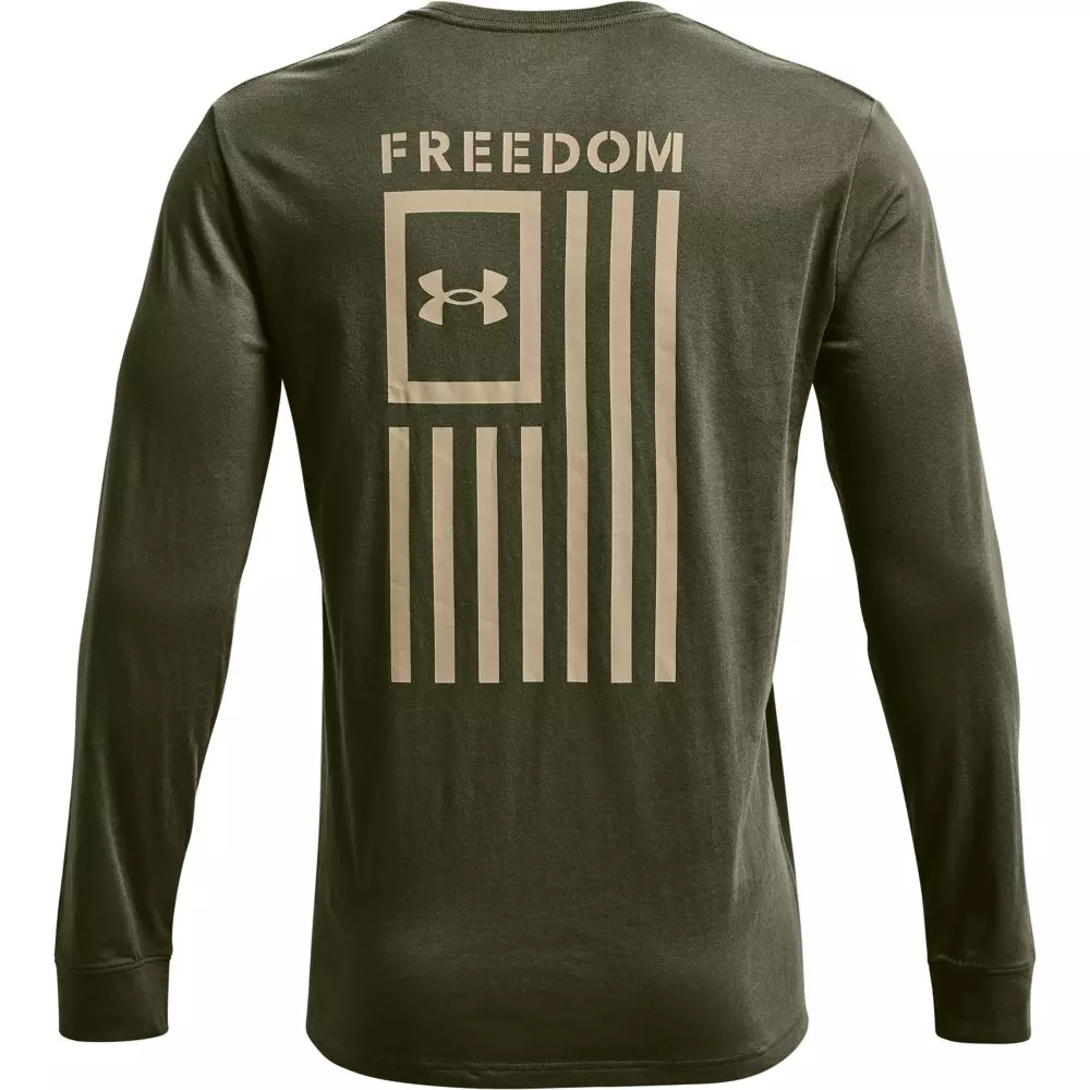 Under Armour Men's Green/Brown Freedom Flag Long Sleeve Shirt - GREEN/BROWN