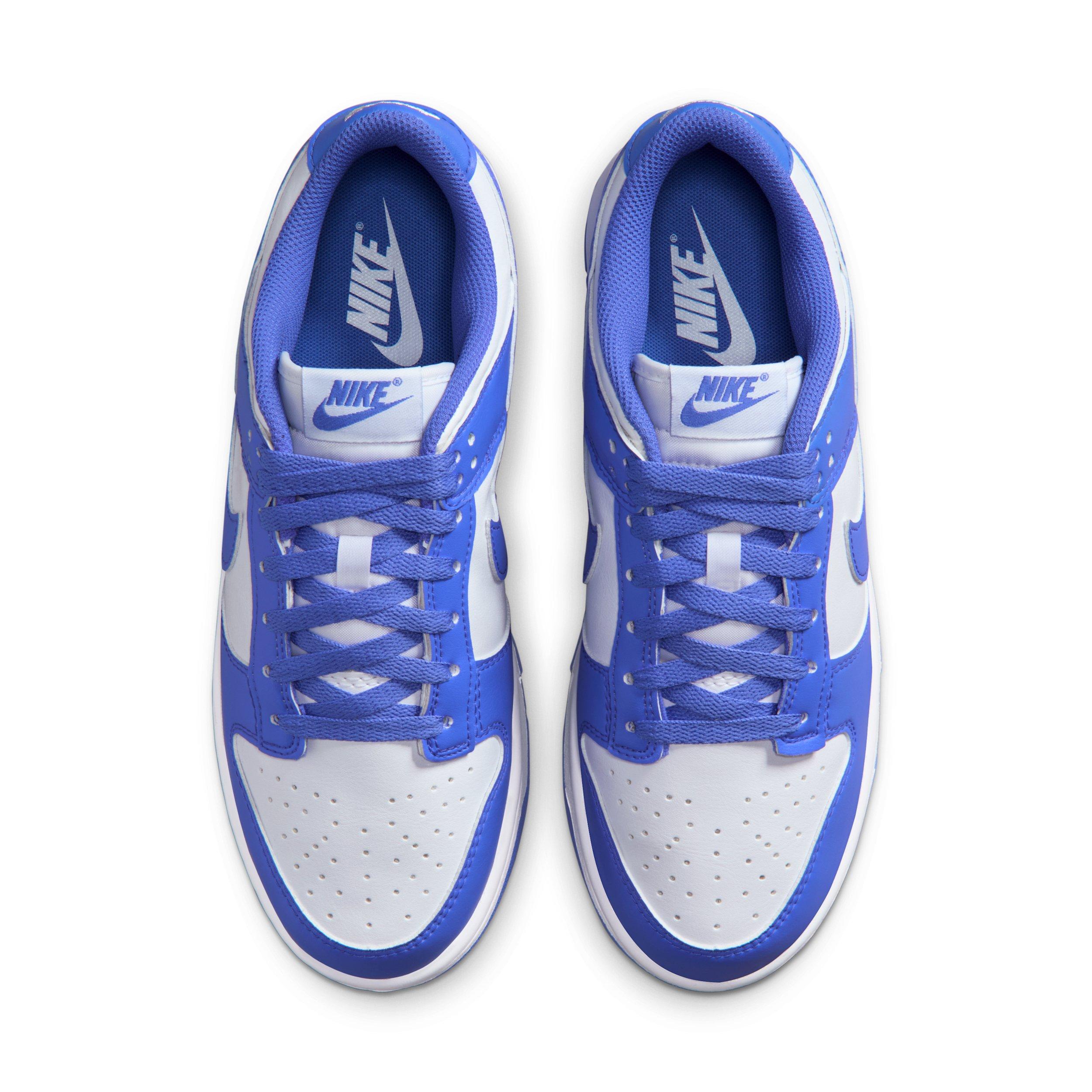 Nike Dunk Low "White/White/Sapphire" Women's Shoe - WHITE/WHITE/SAPPHIRE Thumbnail View 4