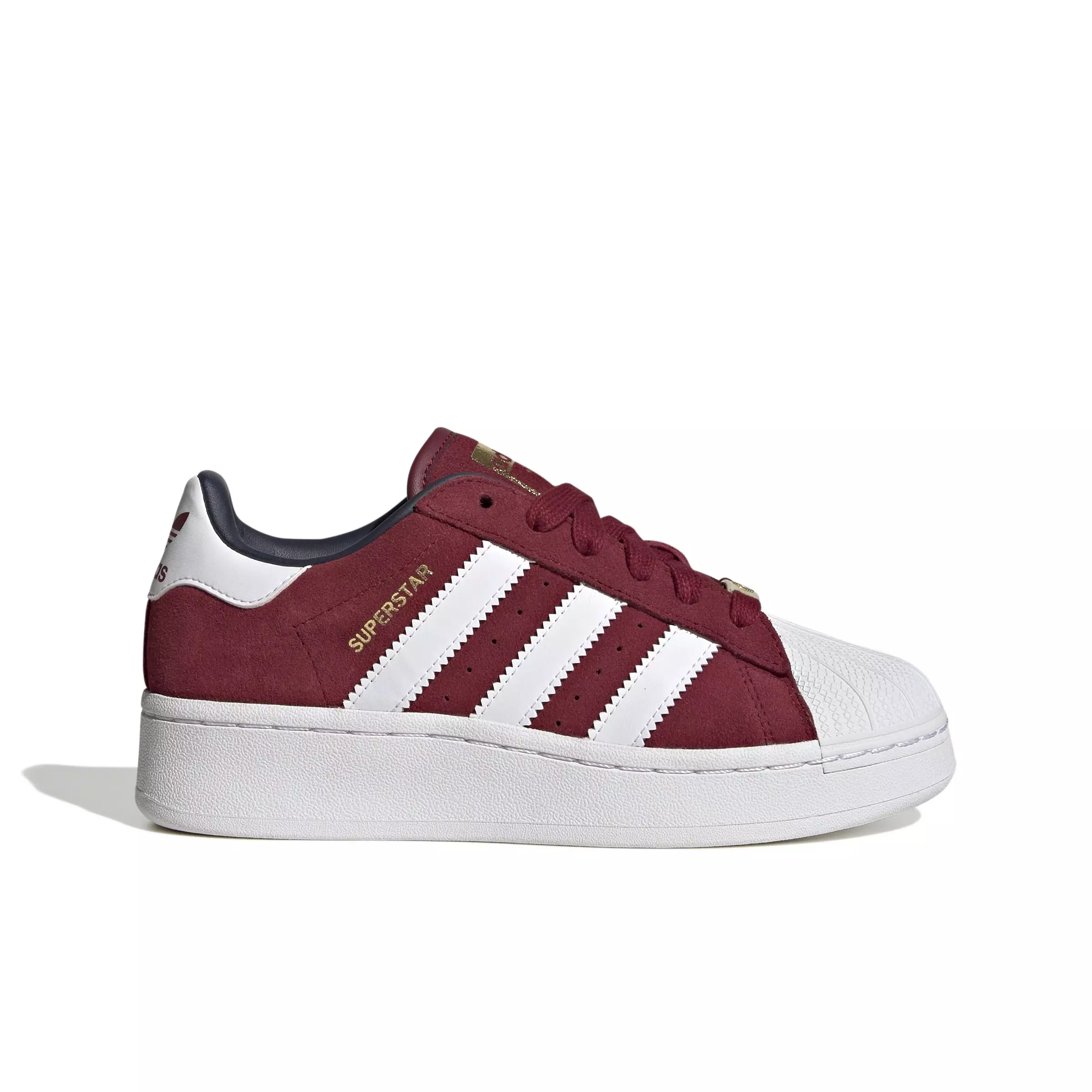 adidas Originals Superstar XLG "Collegiate Burgundy/White/Collegiate Navy" Grade School Boys' Shoe - BURGUNDY/WHITE/NAVY