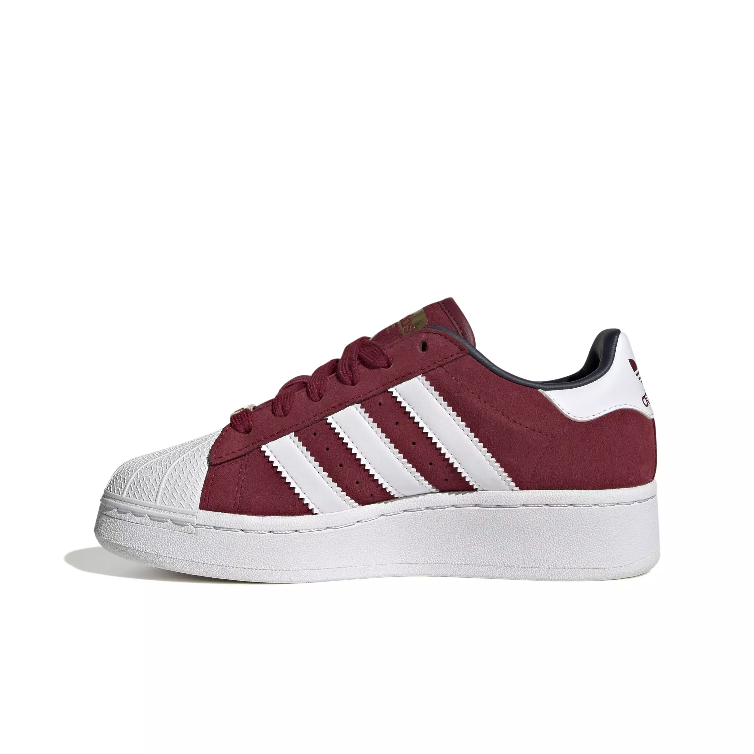 adidas Originals Superstar XLG "Collegiate Burgundy/White/Collegiate Navy" Grade School Boys' Shoe - BURGUNDY/WHITE/NAVY