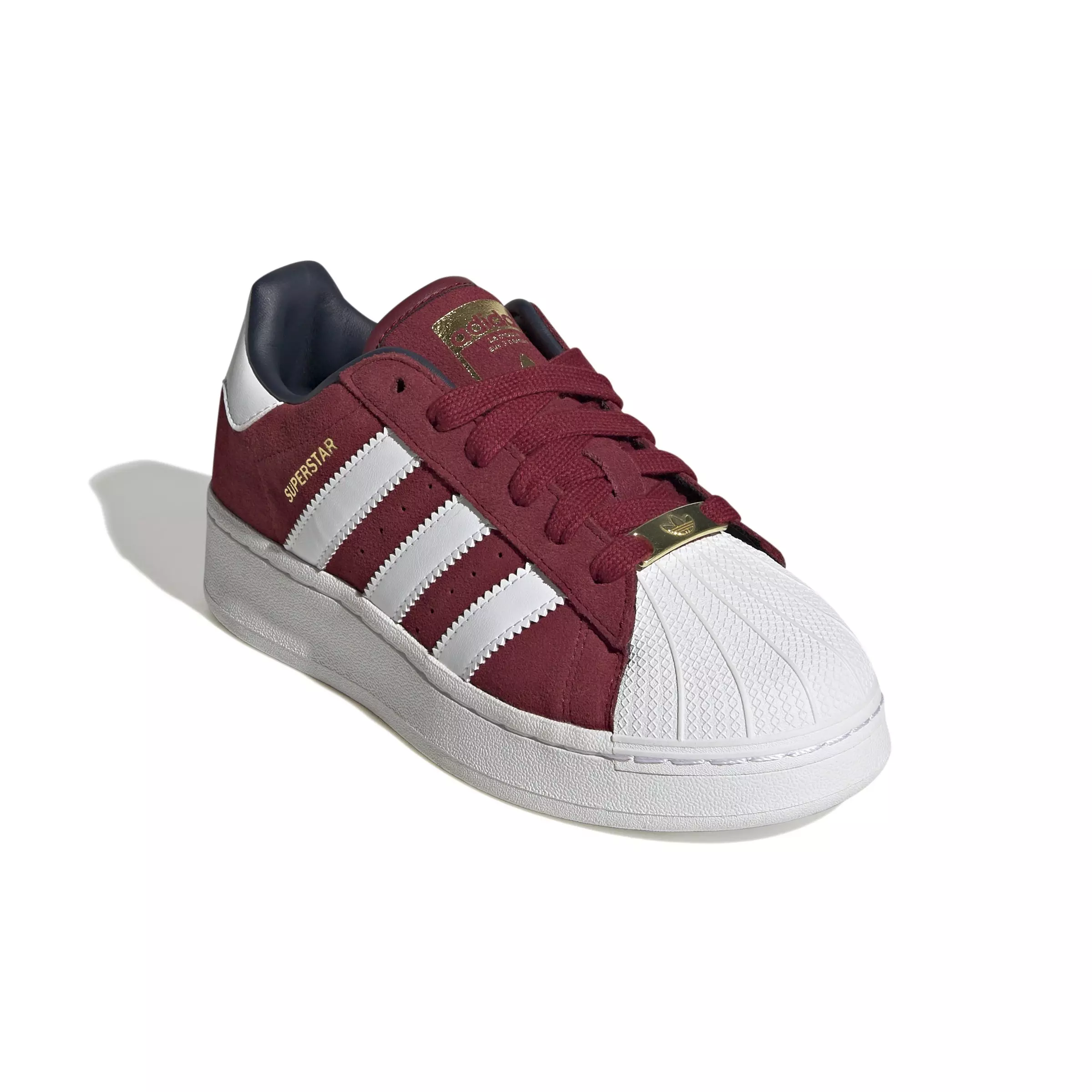 adidas Originals Superstar XLG "Collegiate Burgundy/White/Collegiate Navy" Grade School Boys' Shoe - BURGUNDY/WHITE/NAVY