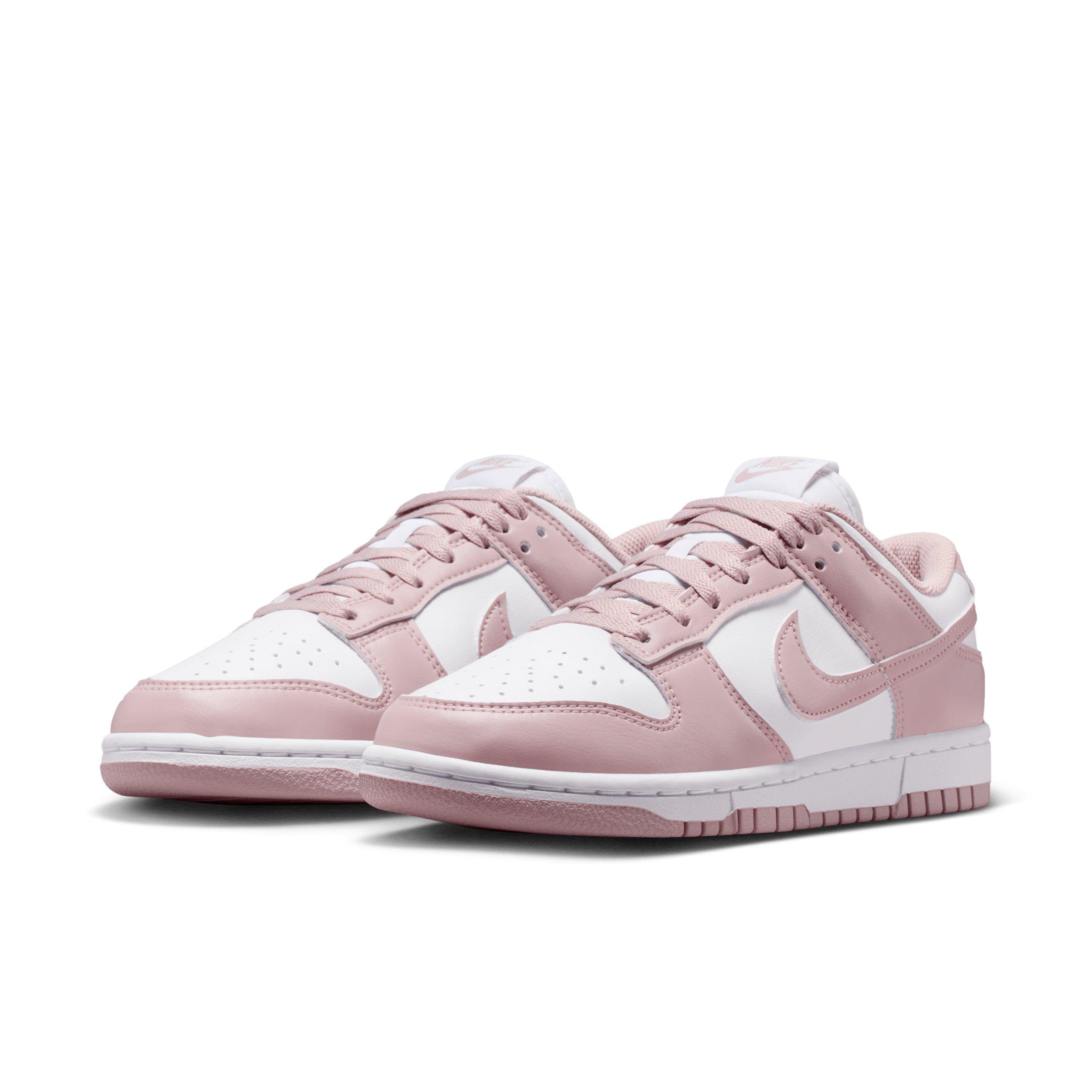 Nike Dunk Low "White/White/Particle Rose" Women's Shoe - WHITE/WHITE/ROSE Thumbnail View 3