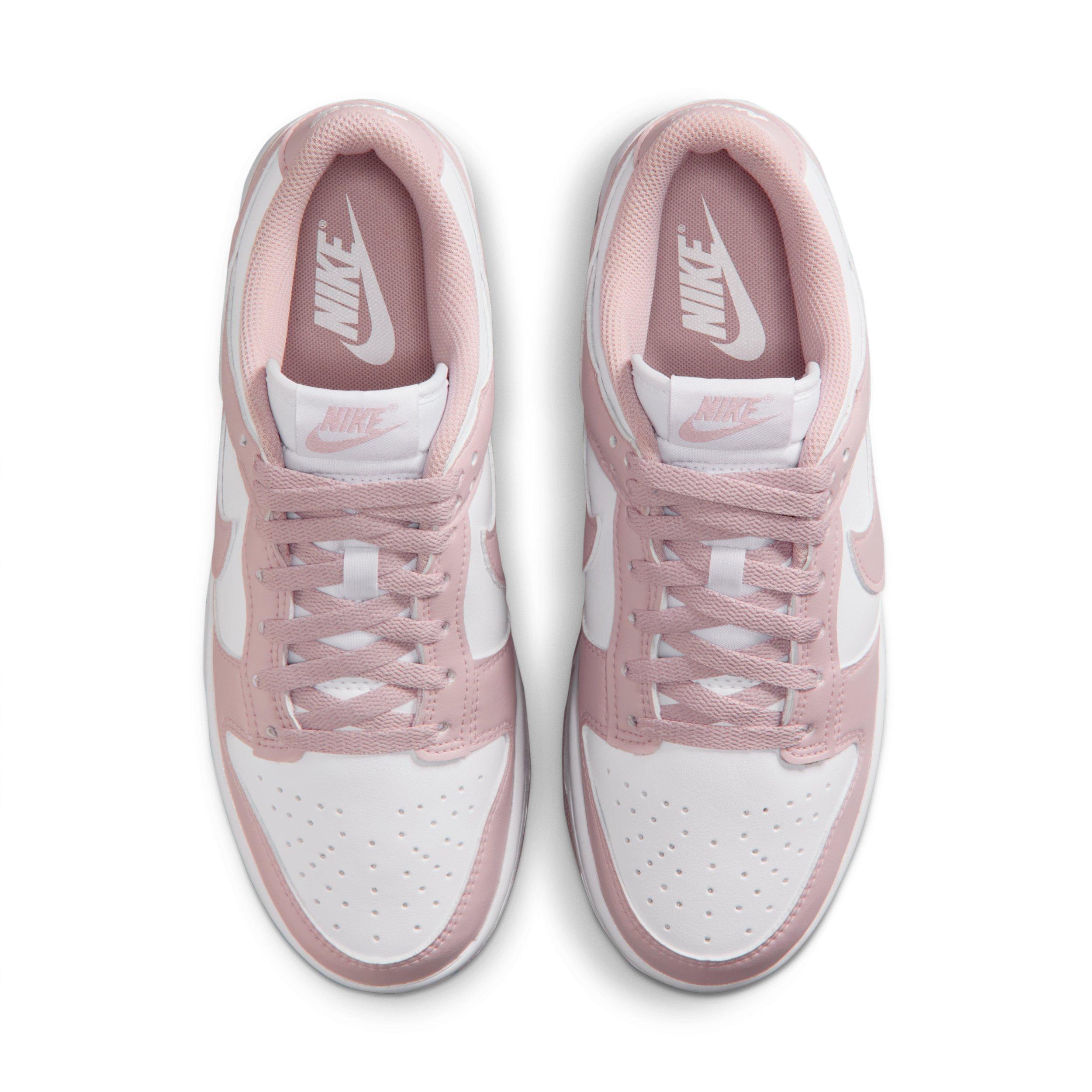 Nike Dunk Low "White/White/Particle Rose" Women's Shoe - WHITE/WHITE/ROSE Thumbnail View 4