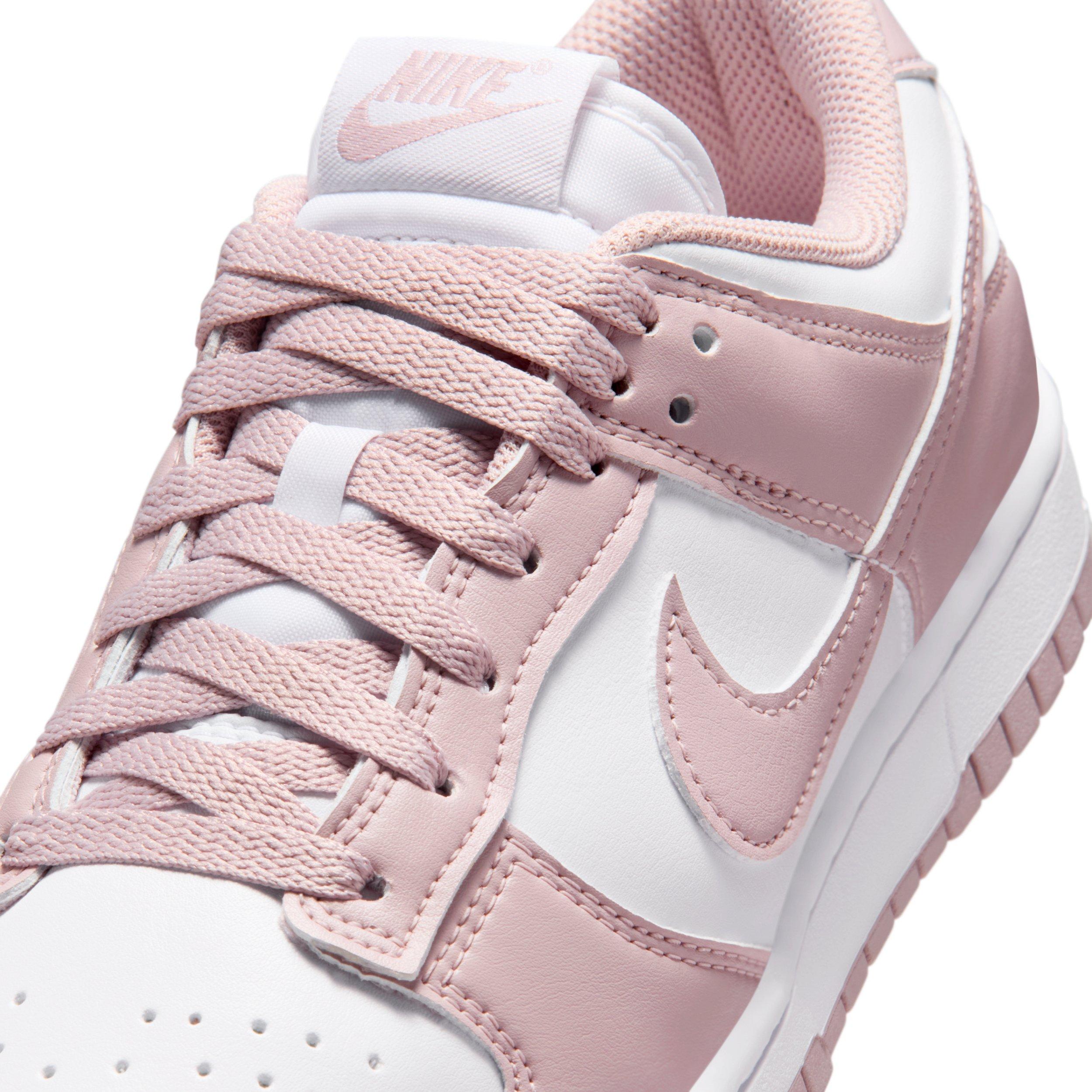 Nike Dunk Low "White/White/Particle Rose" Women's Shoe - WHITE/WHITE/ROSE Thumbnail View 6